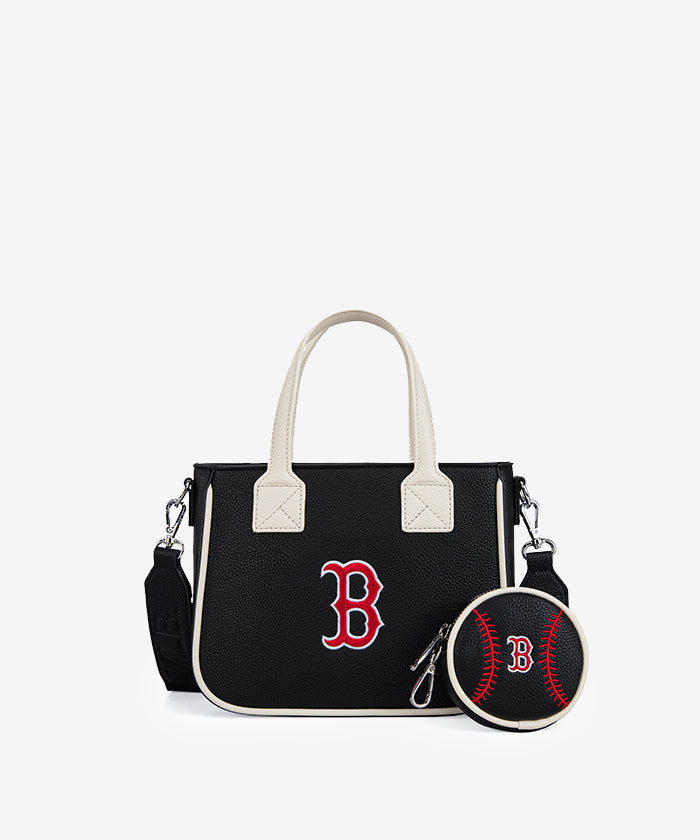 MLB Boston Red Sox Team Tote Bag with Baseball Coin Pouch - Stylish Sports Fan Accessory for Games, Travel & Everyday Use