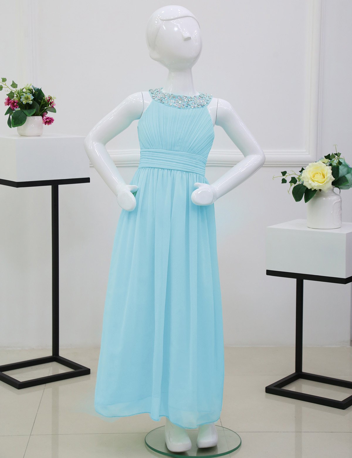 CHICTRY Beaded Sequins Flower Girl Chiffon Wedding Dress - Elegant Formal Gowns for Wedding, Dance & Party Occasions | Perfect for Flower Girls, Pageants & Special Events