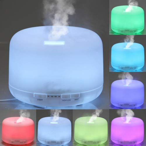 500ML Aroma Diffuser with 7-Color LED Lights & Timer - Essential Oil Humidifier for Home, Office, Yoga & Spa Relaxation