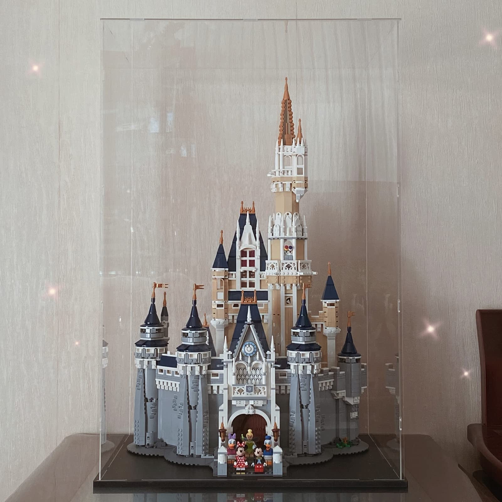 Choowin 31-Inch Tall Clear Acrylic Display Case for Lego Disney Castle 71040 - Thickened Dustproof Showcase for Collectible Figures, Dolls & Model Sets (Black Base) - Perfect for Home Decor, Office Display & Toy Protection