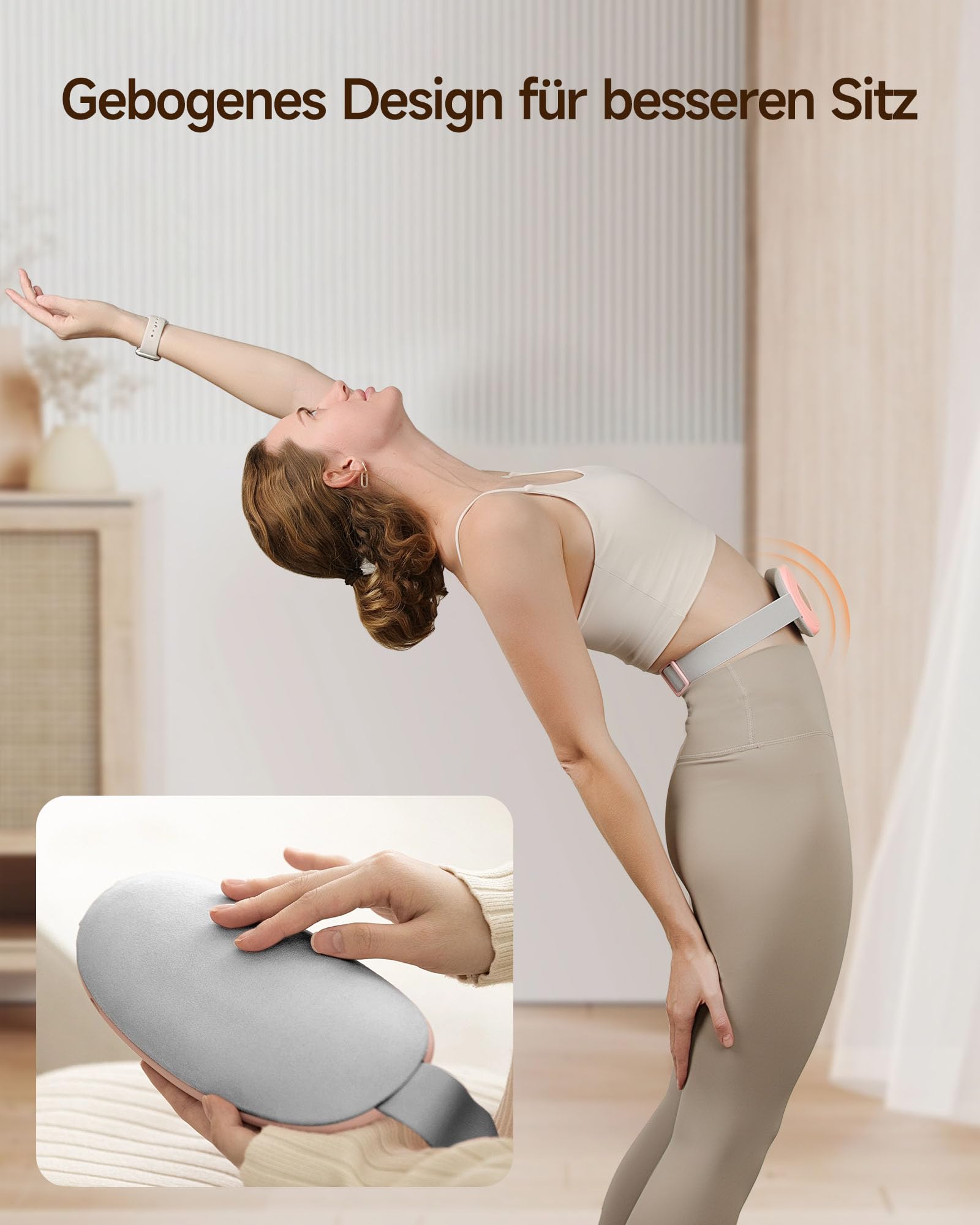 ALLJOY Electric Heating Belt for Women - 3 Heat & 3 Vibration Modes, Wireless Period Pain Relief, Rechargeable Menstrual Cramp Soother for Back & Abdomen - Perfect for Home, Office & Travel Use