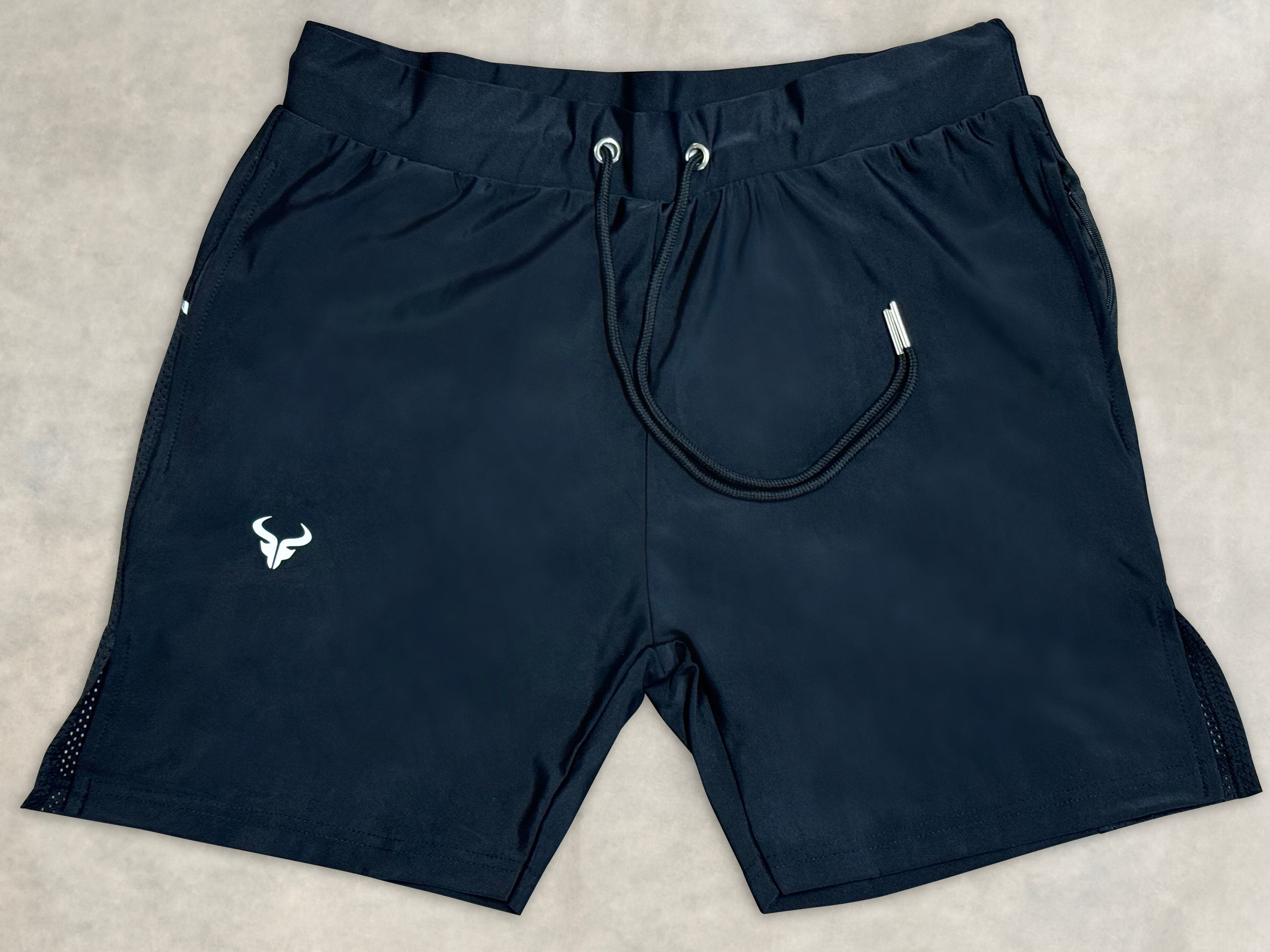 Cerus Black Synergy Linerless Running Shorts for Men - Lightweight Quick-Dry Workout Shorts with Pockets - Perfect for Gym, Jogging & Outdoor Activities