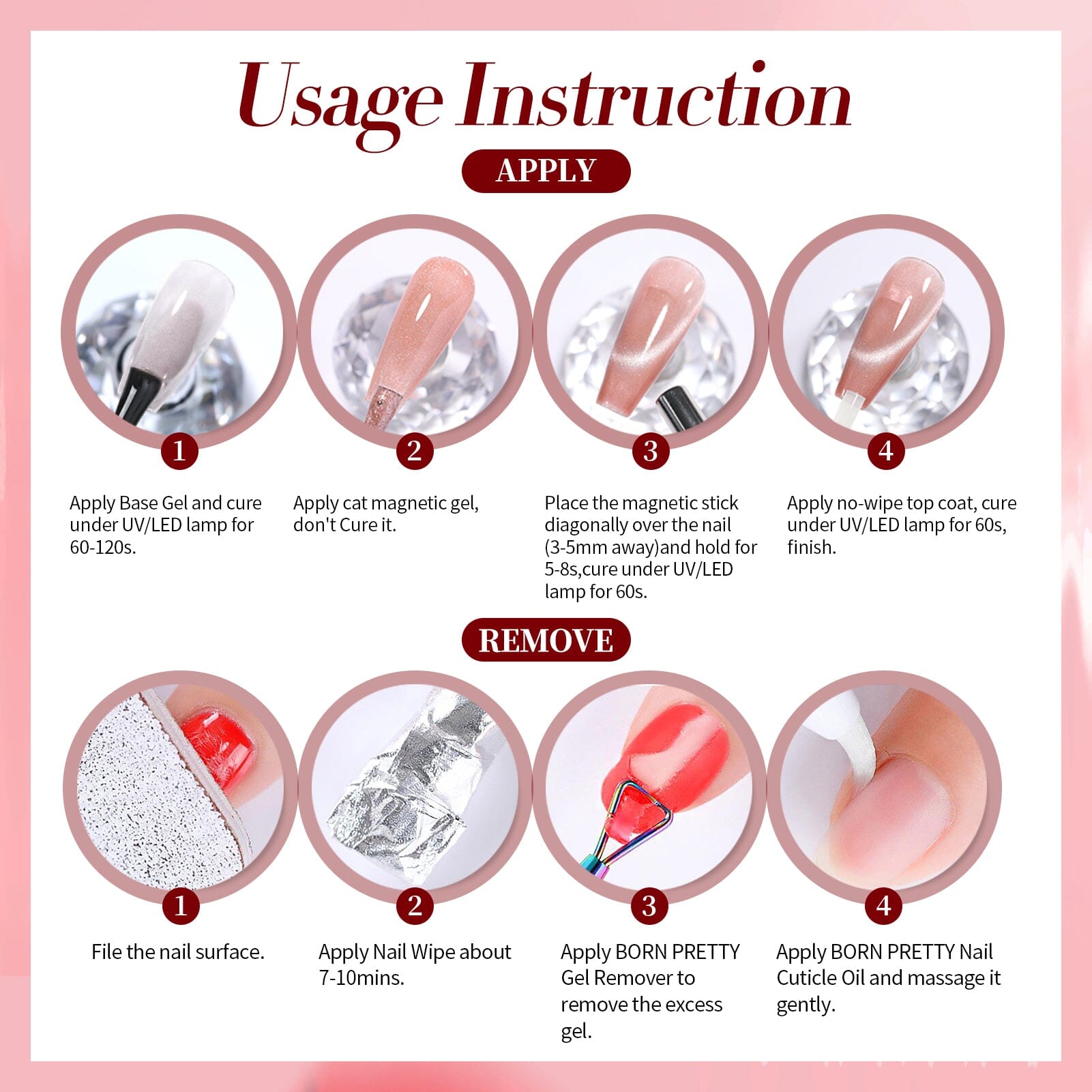 Red Pearl Cat Magnetic Gel Polish 15ml - Long Lasting Nail Polish for Salon Quality Manicures at Home | Perfect for Nail Art, Special Occasions & DIY Beauty