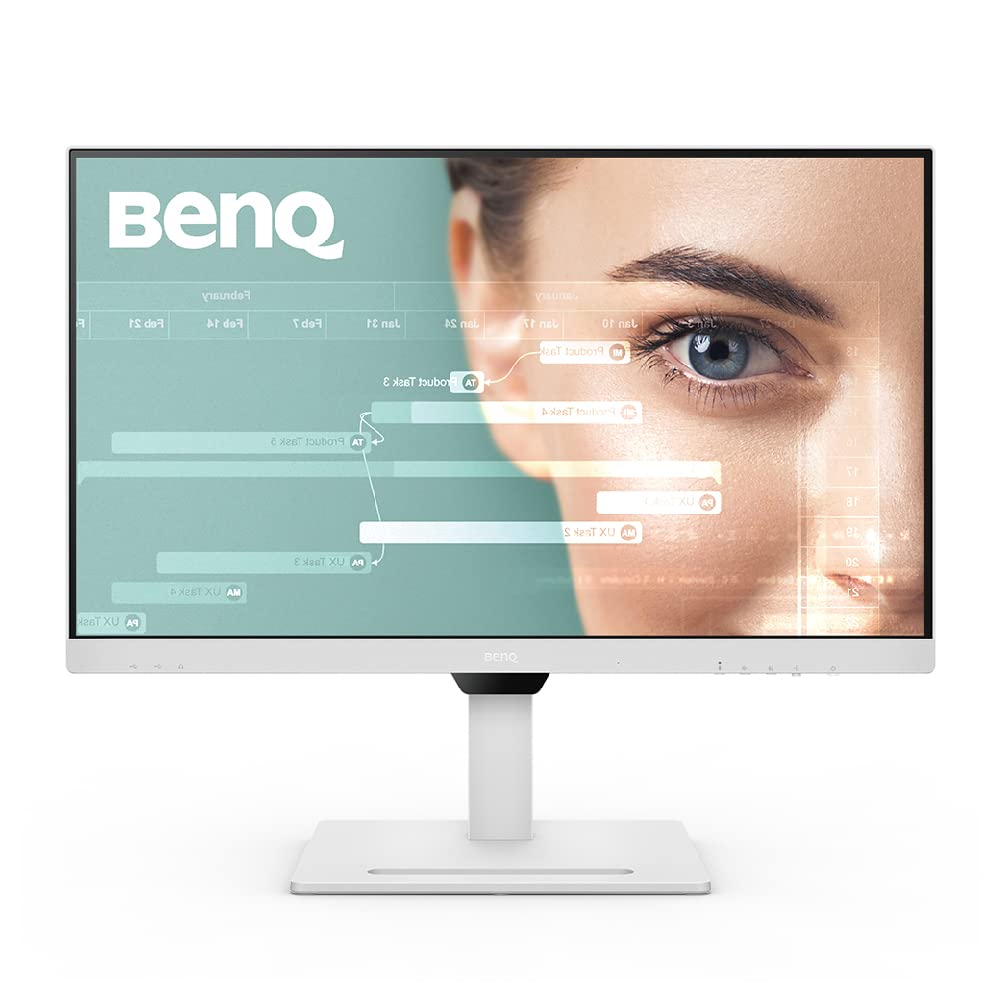 BenQ GW2485TC 24 Inch 1080p IPS Office Monitor with Eye Care Tech, Adaptive Brightness, Height & Tilt Adjustment - Built-in Speakers, Noise Cancelling Mic, Daisy Chain - DisplayPort, HDMI, USB-C - Perfect for Home Office, Coding, and Video Conferencing