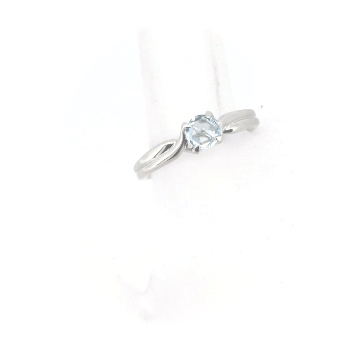 4℃ Genuine Aquamarine Platinum Ring for Women - Elegant Birthstone Jewelry for Engagement, Wedding & Anniversary Gifts