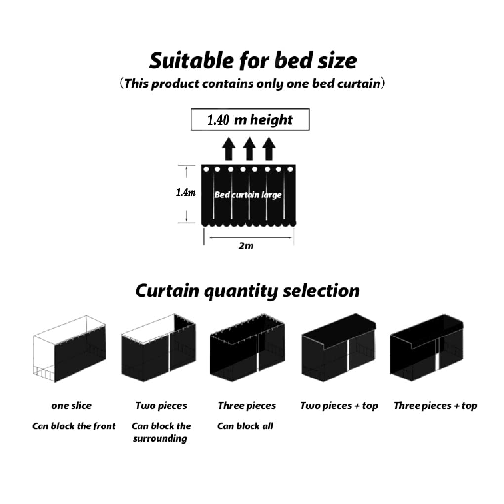 MioCloth Bunk Bed Blackout Curtains - Dorm Privacy Cover & Photo Backdrop for Room Decor