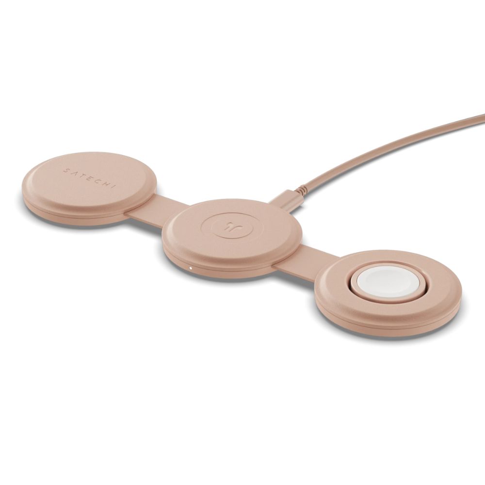 Satechi On-the-Go 3-in-1 Wireless Charger for iPhone, AirPods & Apple Watch - Fast Qi Charging Pad for Home, Office & Travel
