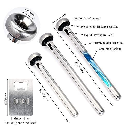 3-Pack Stainless Steel Beer Chiller Sticks for Bottles | Fast Cooling Drink Chillers | Perfect Christmas & Birthday Gift for Men | Great for Parties, BBQs & Outdoor Events