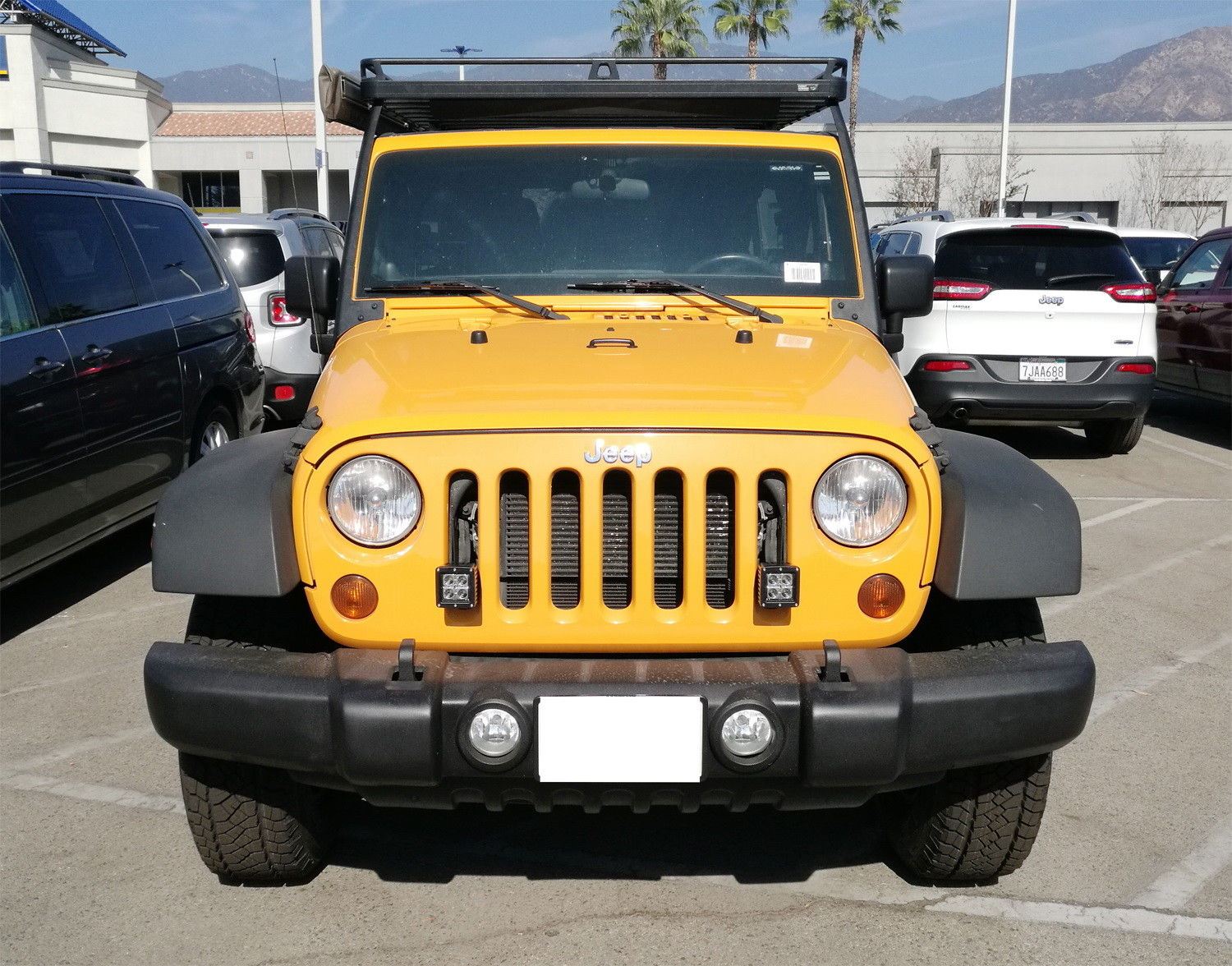 20W CREE LED Pod Driving Lights with Front Grille Mount & Wiring Kit - Compatible with Jeep Wrangler JK JL - Off-Road, Camping, Night Driving & Adventure Lighting