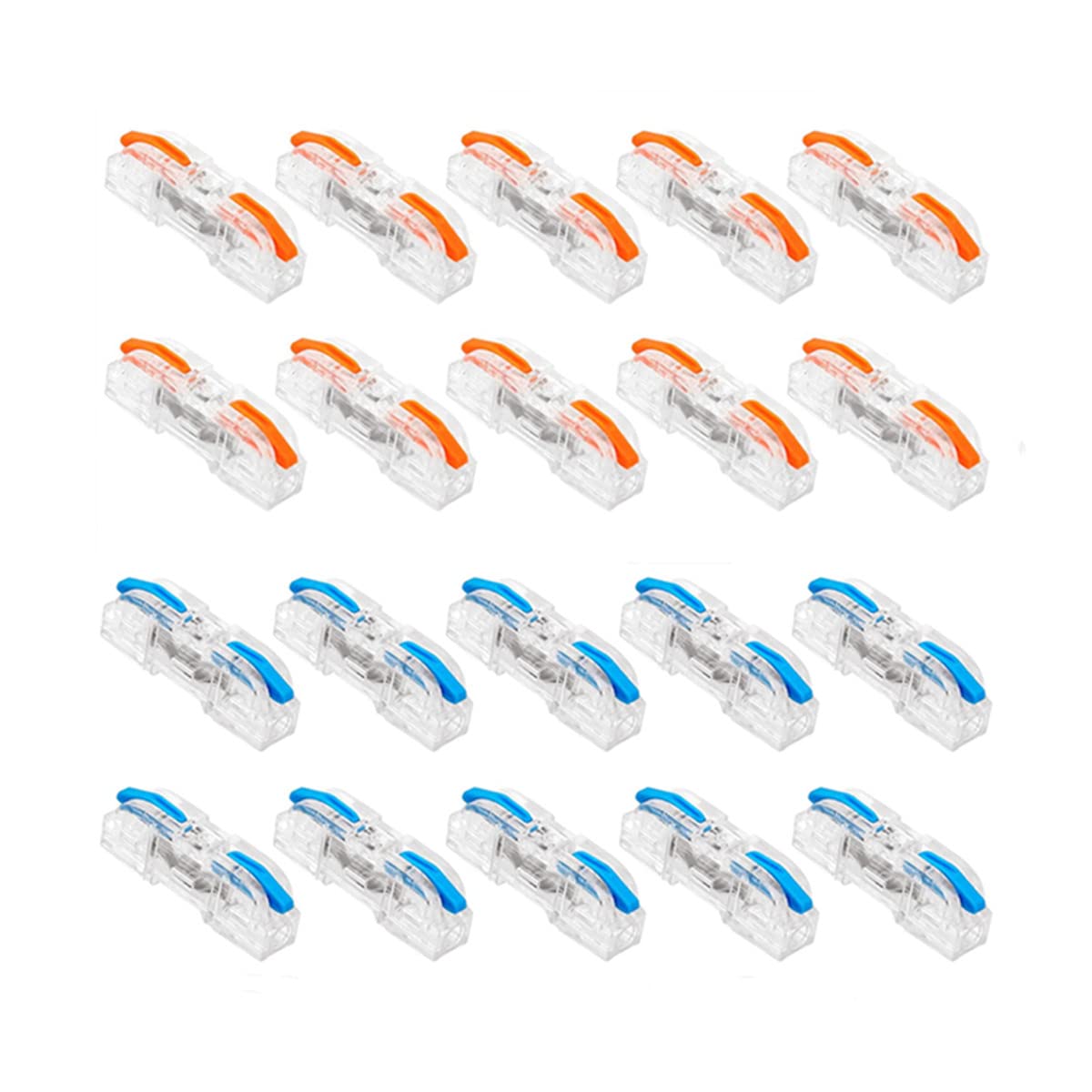 20-Piece Lever Nut Wire Connectors - 1-to-1 Quick Connect Terminal Blocks for Junction Box Wiring | Compact Electrical Connectors for Home DIY, Electrical Projects & Professional Installations