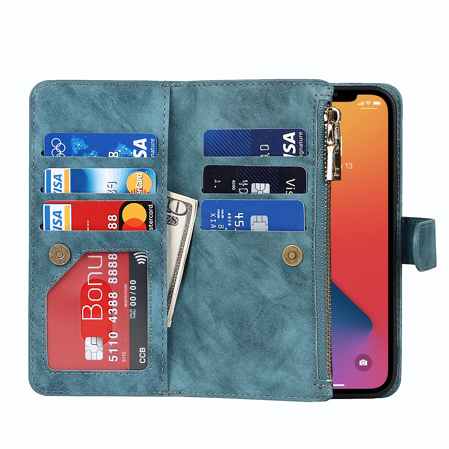 Jaorty Magnetic Leather Wallet Case for iPhone 12 Pro (6.1