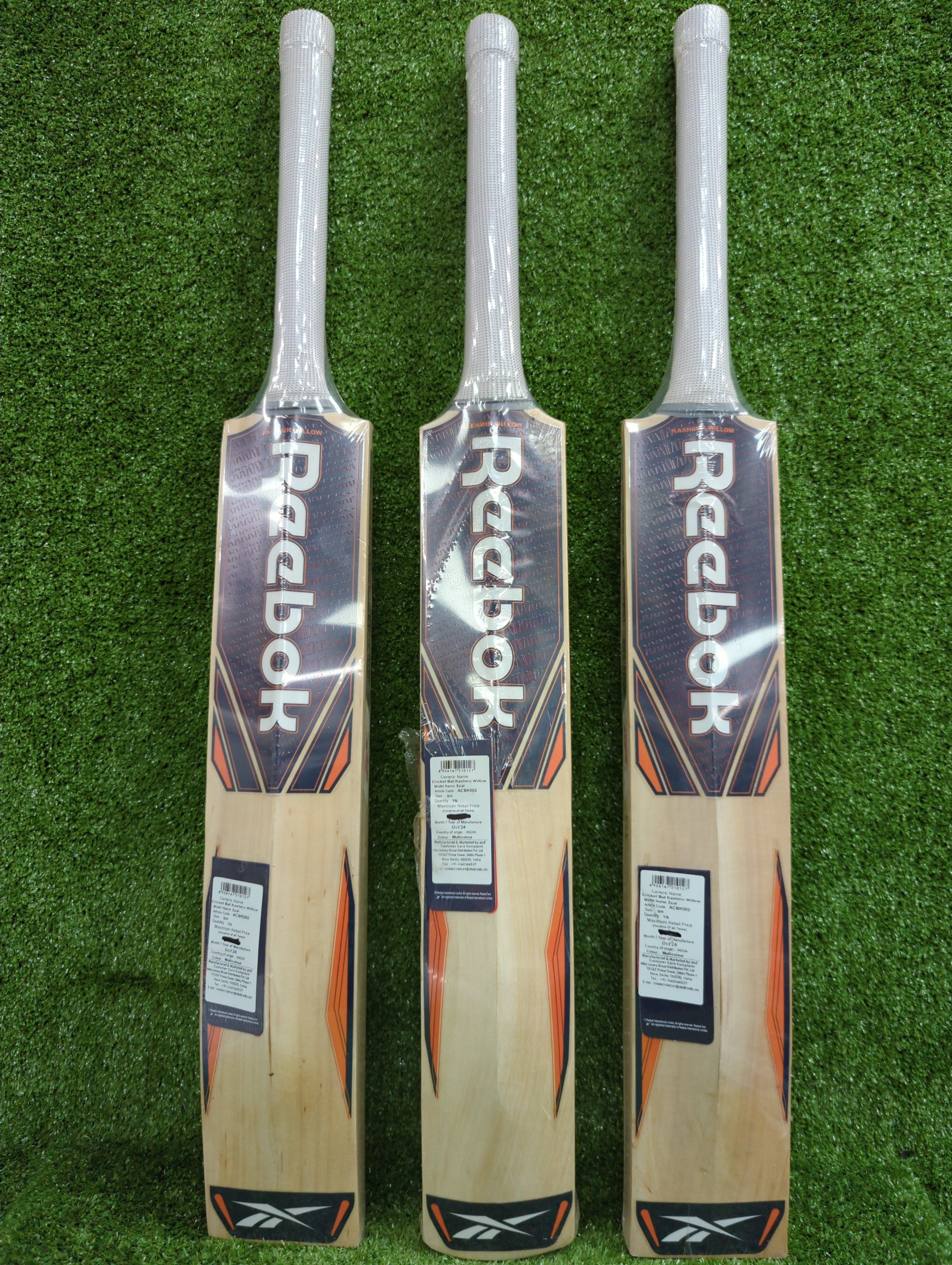 Reebok Excel Kashmir Willow Cricket Bat - Lightweight & Durable for Professional & Casual Play - Perfect for Matches, Practice & Backyard Games