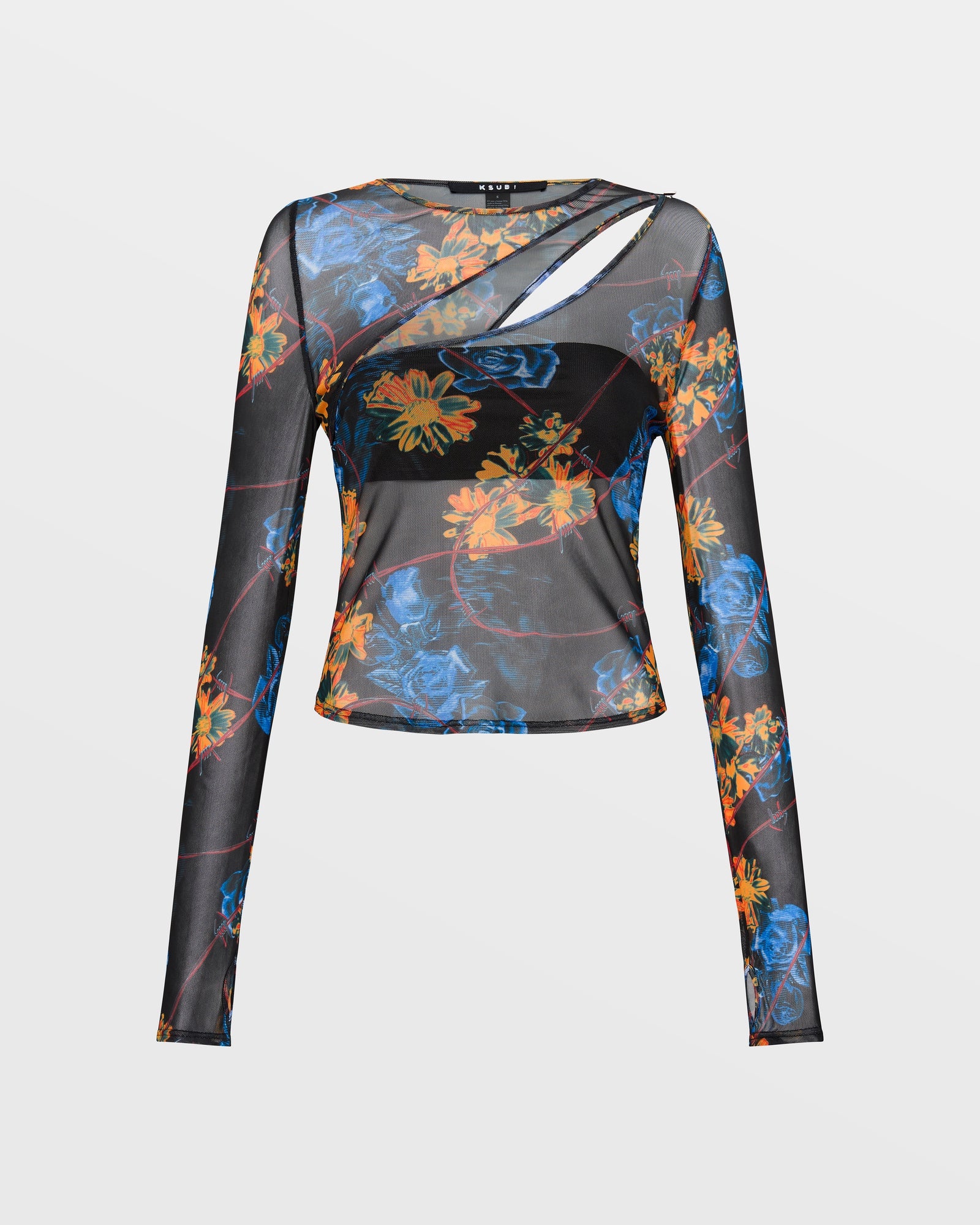 TRANSFER LS TOP CYBERFLORA - Women's Fashion Long Sleeve Graphic Tee - Trendy Streetwear for Casual Outfits, Parties, and Everyday Wear