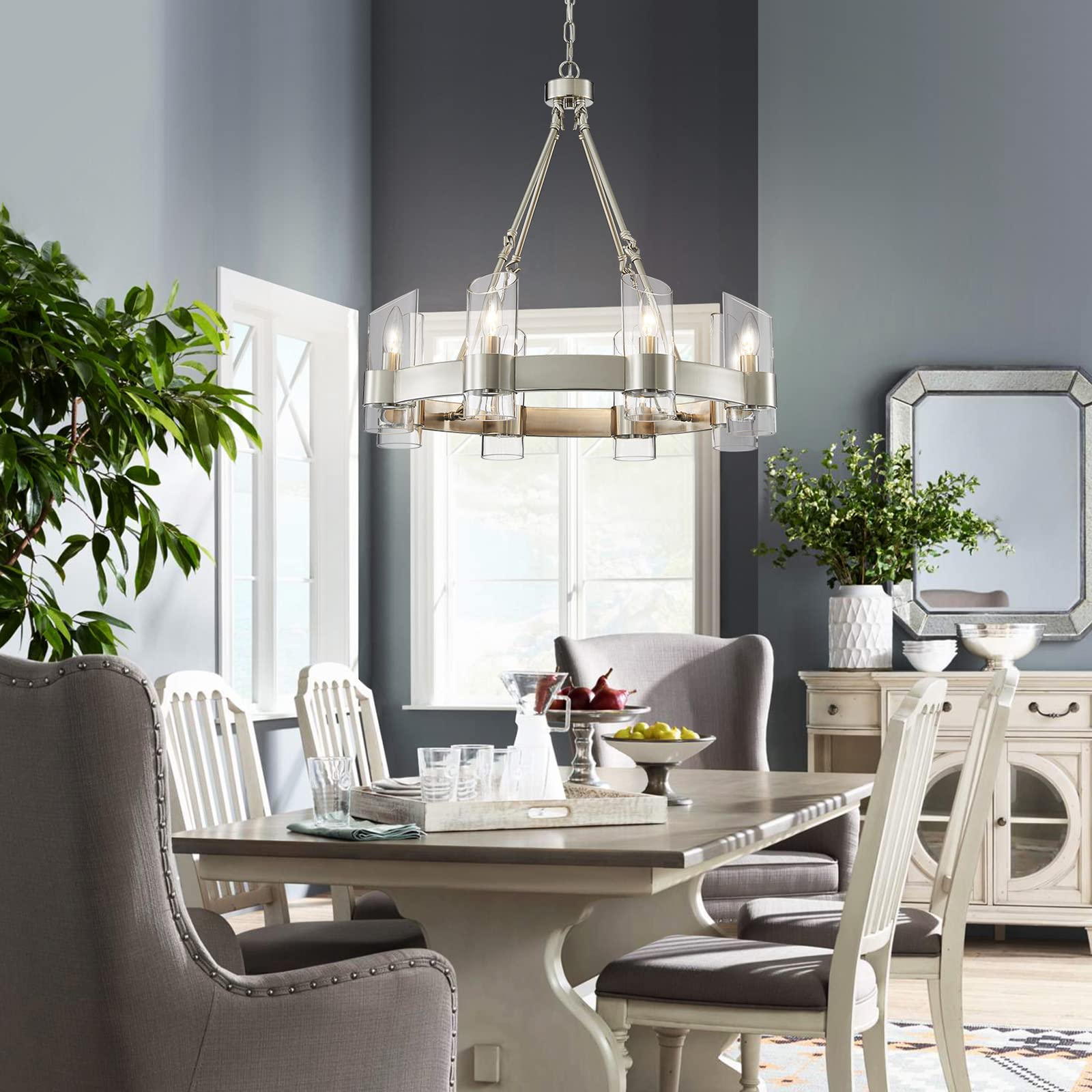 WUZUPS 8-Light Wagon Wheel Chandelier - 26