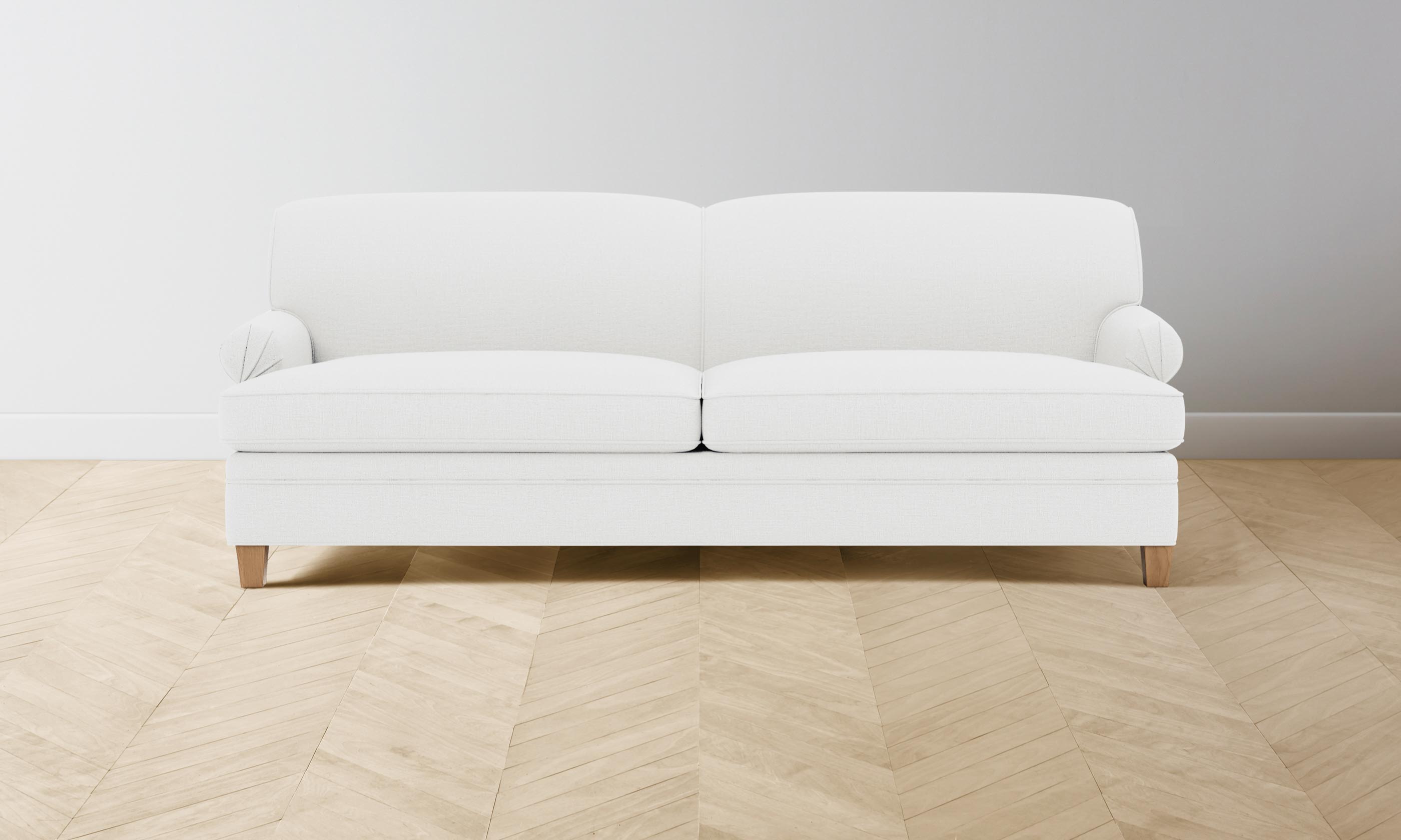 Carmine Sofa - Performance Linen Weave in Pure White | Modern Living Room Furniture for Home & Office Comfort