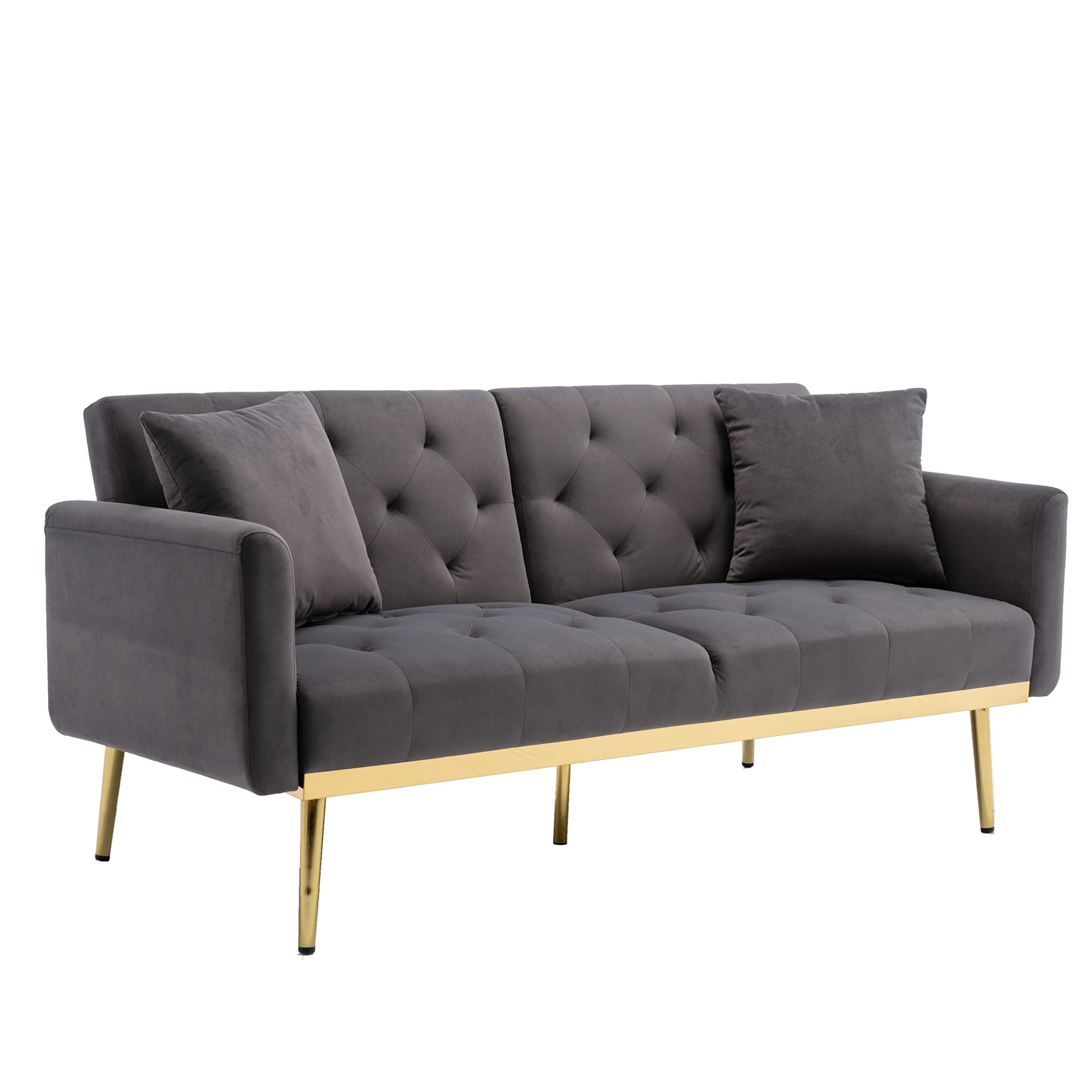 Modern Velvet Futon Sofa Bed - 68