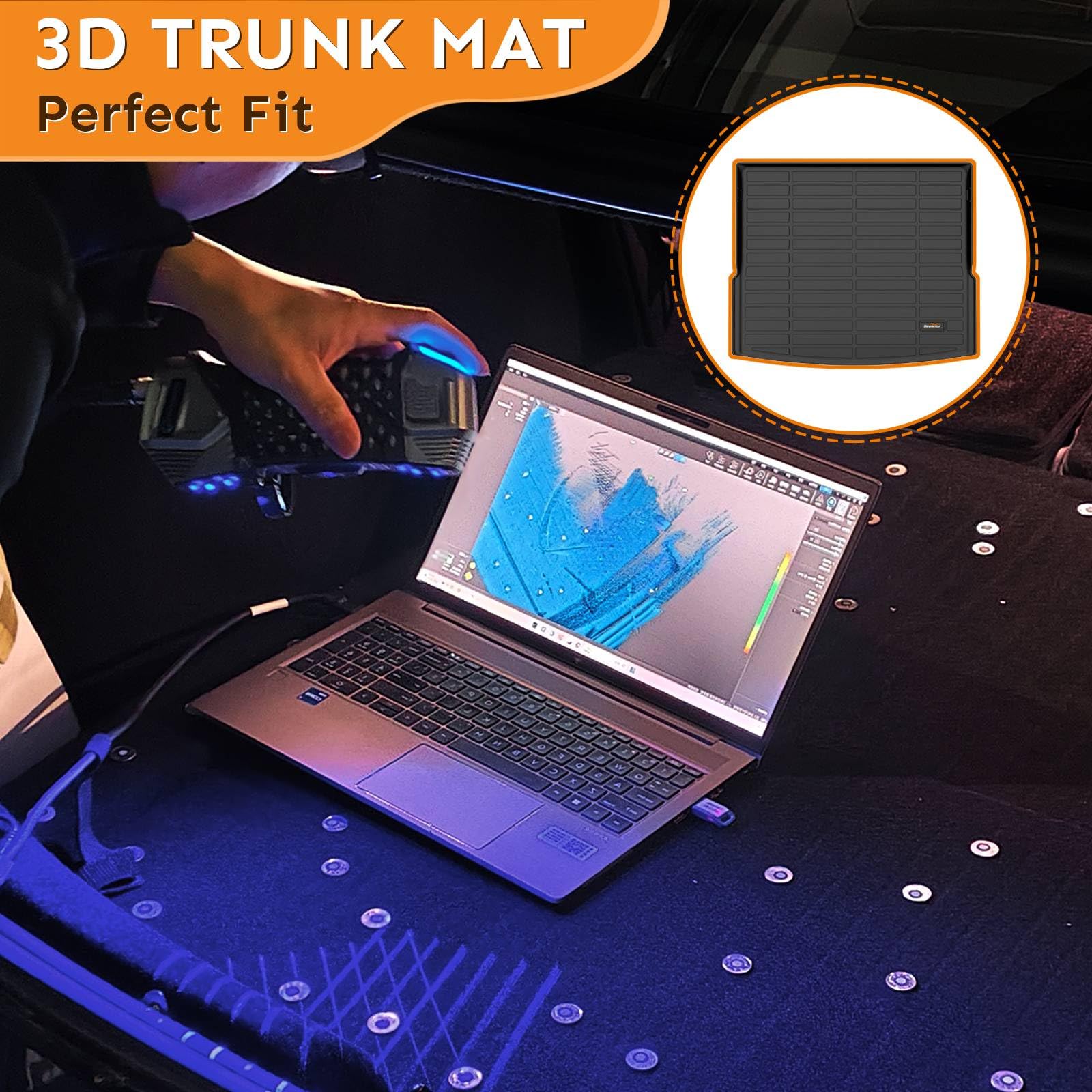 Binmotor All Weather Floor Mats & Cargo Liner Set for Nissan Kicks 2024-2018 - Custom Fit Waterproof Car Mats Accessories - Perfect for Daily Commute, Road Trips & Outdoor Adventures