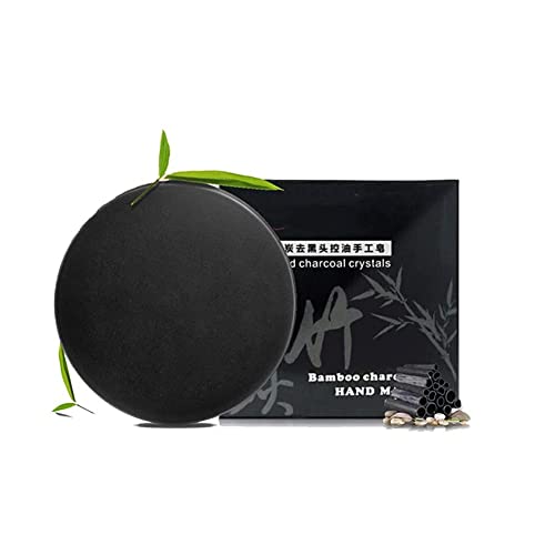 Bamboo Charcoal Blackhead Remover & Deep Cleansing Soap Bar - Natural Handmade Face Soap for Oil Control, Acne Treatment & Pore Minimizing - Suitable for All Skin Types (1pc) - Perfect for Daily Skincare Routine & Travel-Friendly Beauty Essential