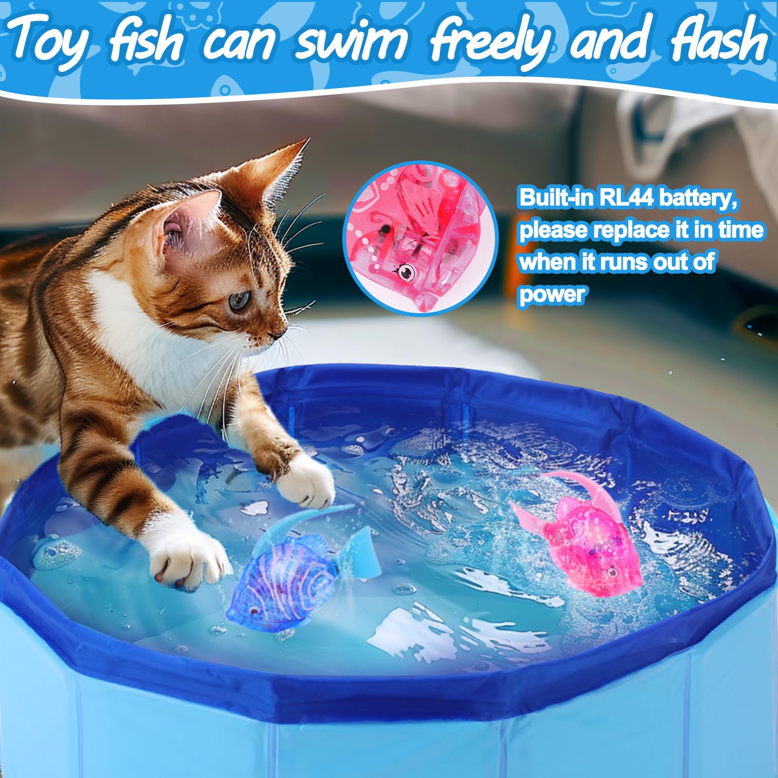 AIERSA Robotic Swimming Fish Cat Toy - Interactive Self-Play Water Toy for Indoor Cats - Fun Enrichment & Exercise Toy for Bored Pets - Perfect for Bathtime Play & Stimulating Natural Hunting Instincts