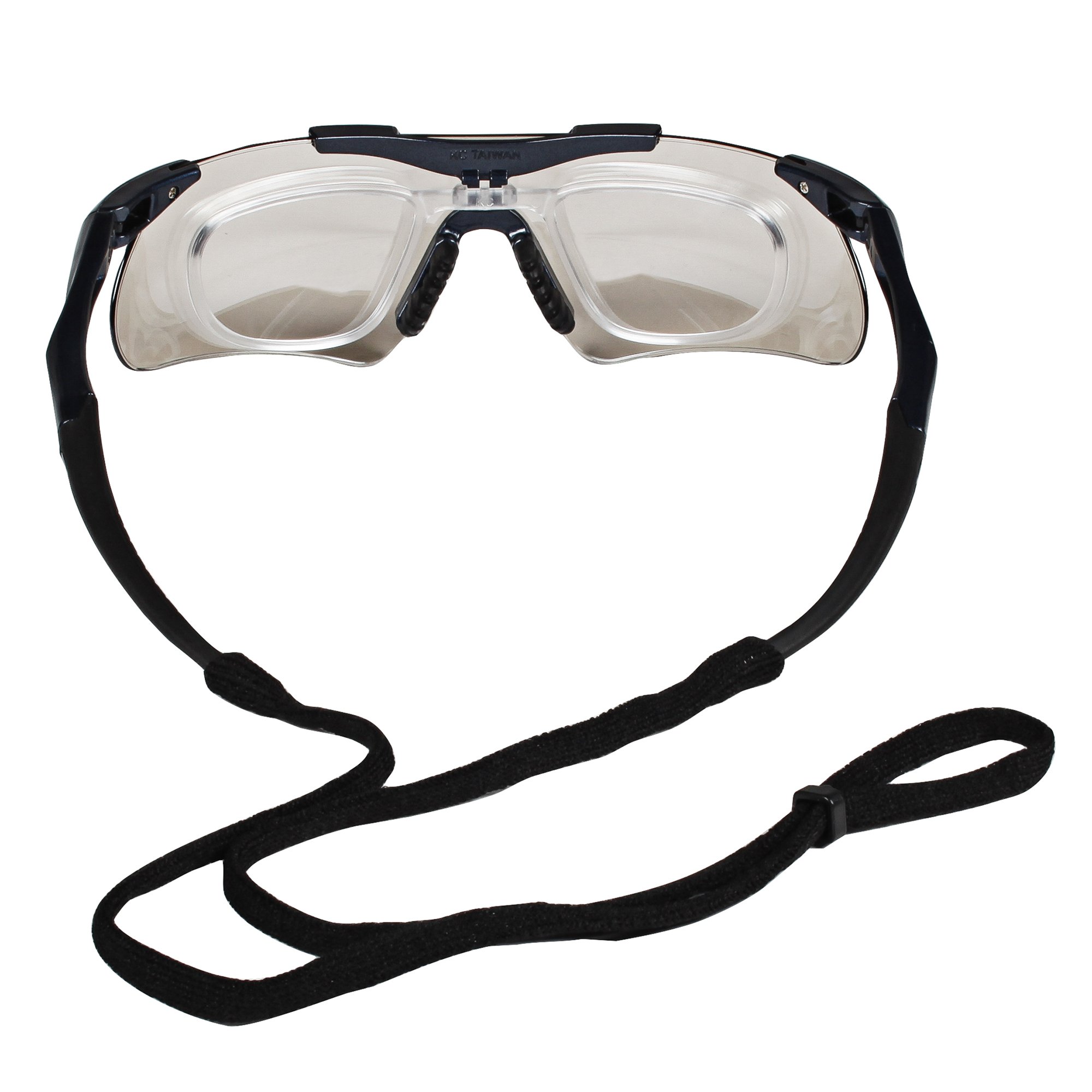 KleenGuard Nemesis Safety Glasses with Rx Inserts (38507) - OTG Protective Eyewear, Anti-Fog Lenses for Indoor & Outdoor Use, Metallic Blue Frame - 12 Pairs/Case - Ideal for Construction, Lab Work & DIY Projects