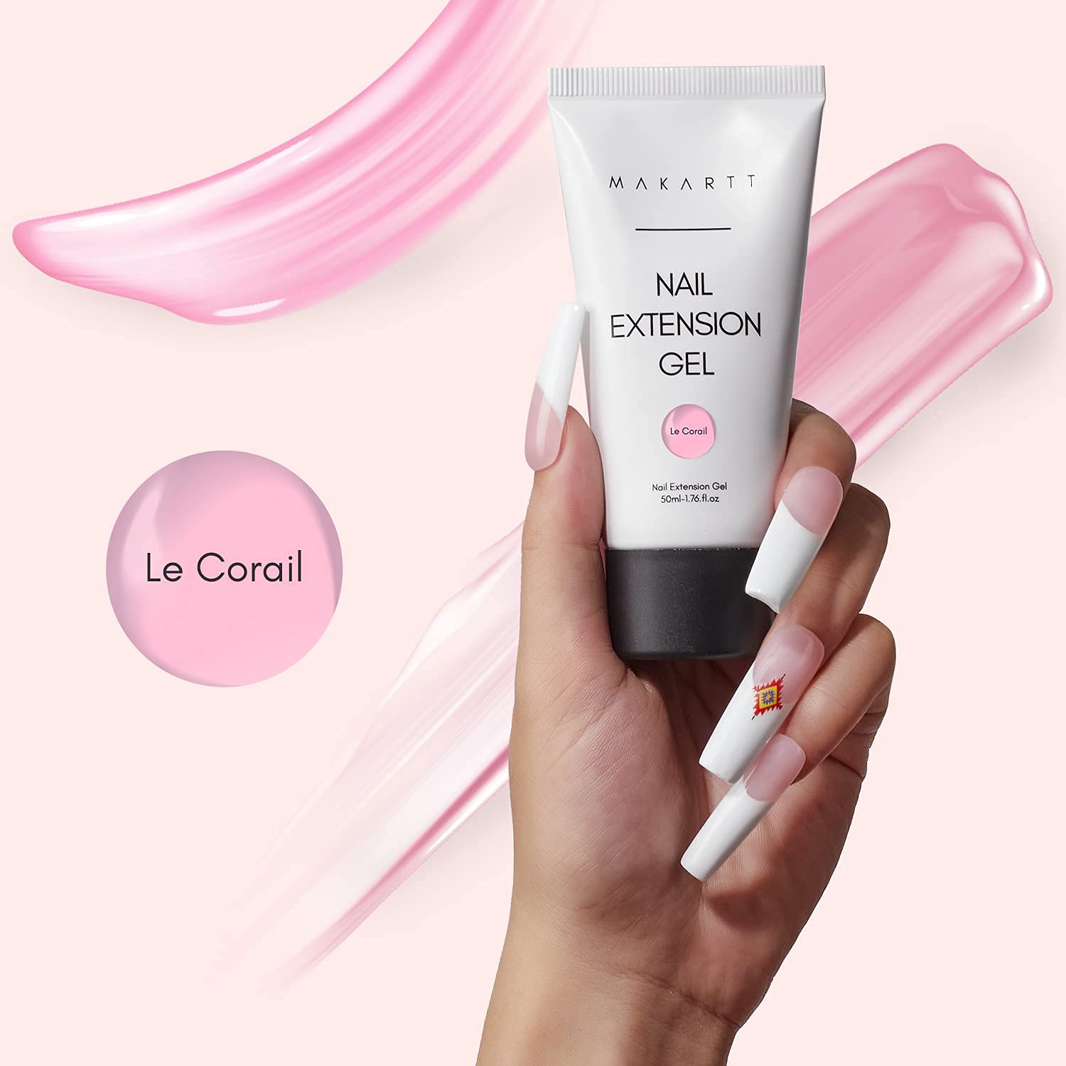 Makartt Pink Poly Nail Gel Kit with Dehydrator & Primer - 50ML Natural Pink Nail Gel, Protein Bonder & Primer Liquid for Strong Nails | Perfect for Salon, Home Manicures & Nail Extensions
