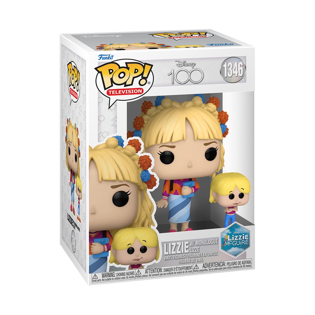 Disney 100 Lizzie McGuire with Monologue Funko Pop! Vinyl Figure #1346 - Collectible Toy for Disney Fans, Perfect for Display in Bedrooms, Offices, or as Gifts for Lizzie McGuire Lovers