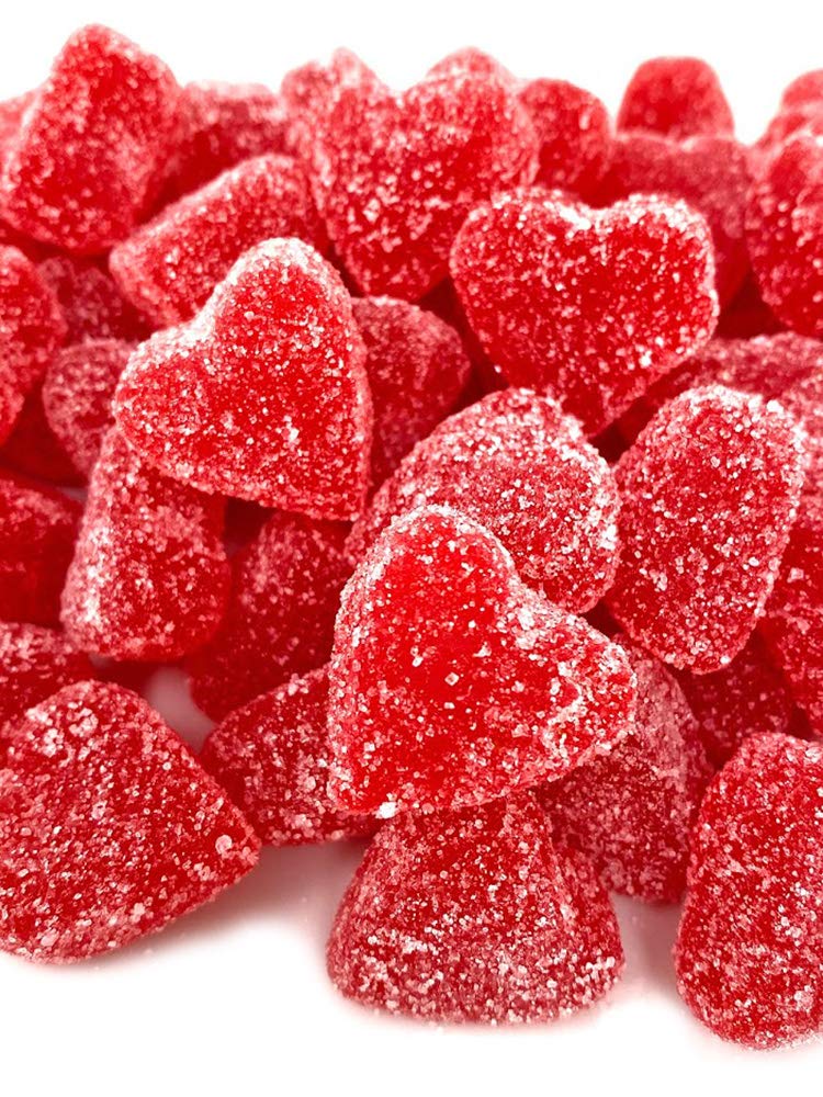 SweetGourmet Cinnamon Jelly Hearts Candy - 1 Pound Bag | Delicious Cinnamon Flavored Soft Jelly Candy Hearts | Perfect for Valentine's Day Gifts, Party Favors & Sweet Treats