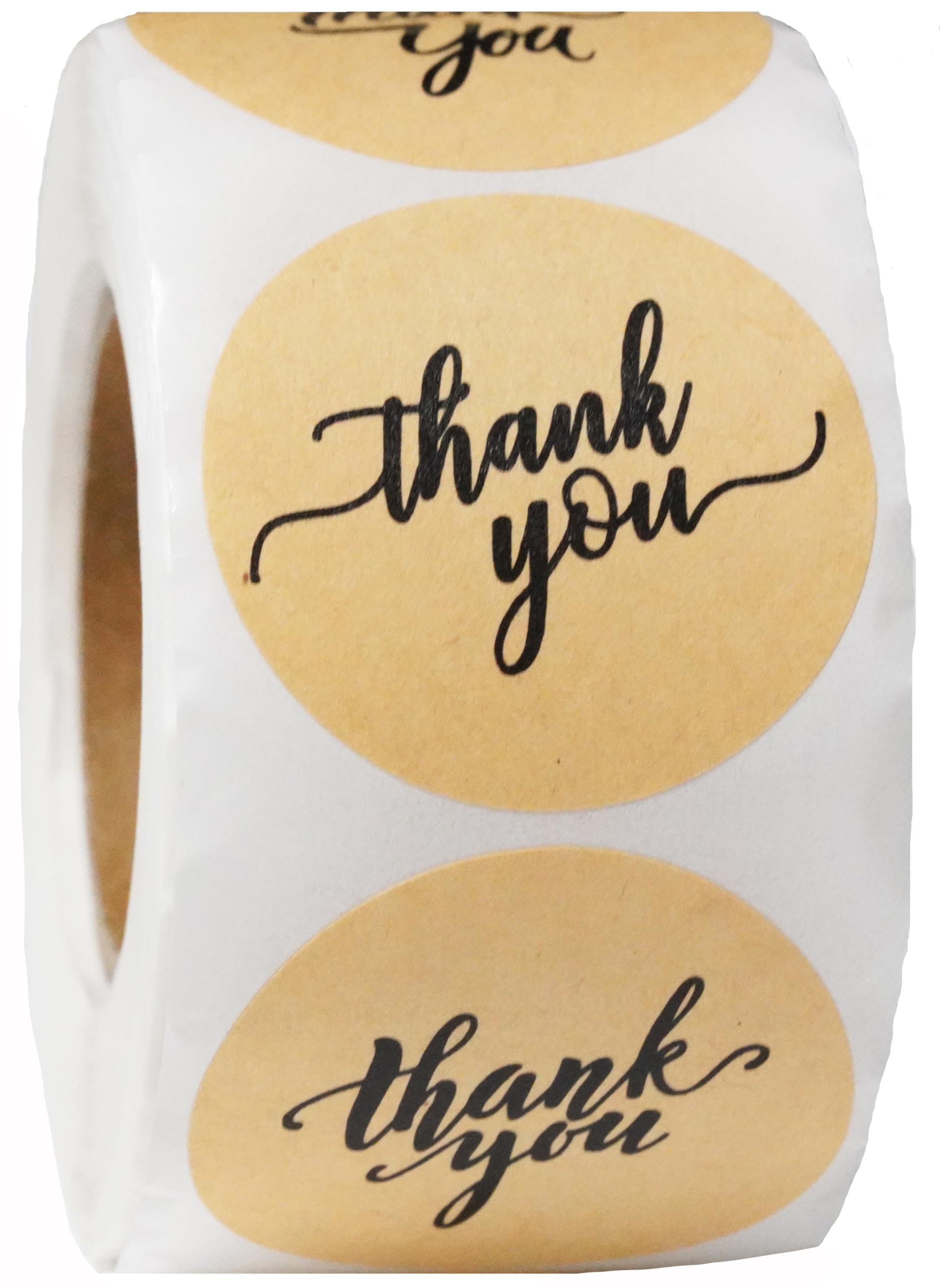 500 Thank You Stickers for Small Business - Self-Adhesive, Waterproof, Durable Kraft Stickers (1.5 Inch) - Perfect for Packaging, Gifts, Retail & Customer Appreciation