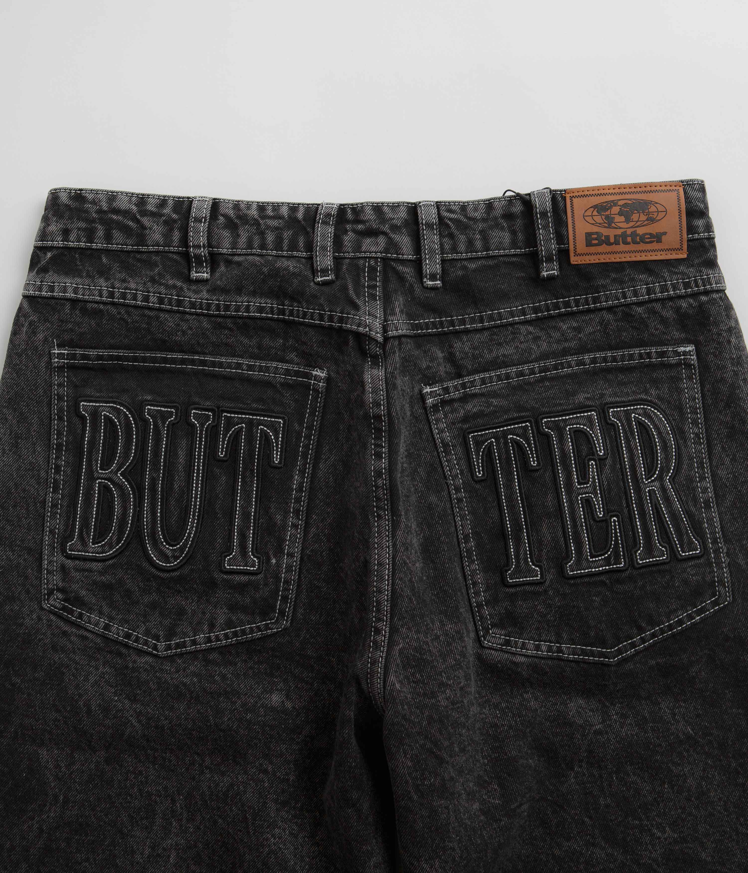 Butter Goods Applique Acid Black Jeans - Trendy Distressed Denim Pants for Women | Perfect for Casual Outfits, Streetwear & Night Out Looks