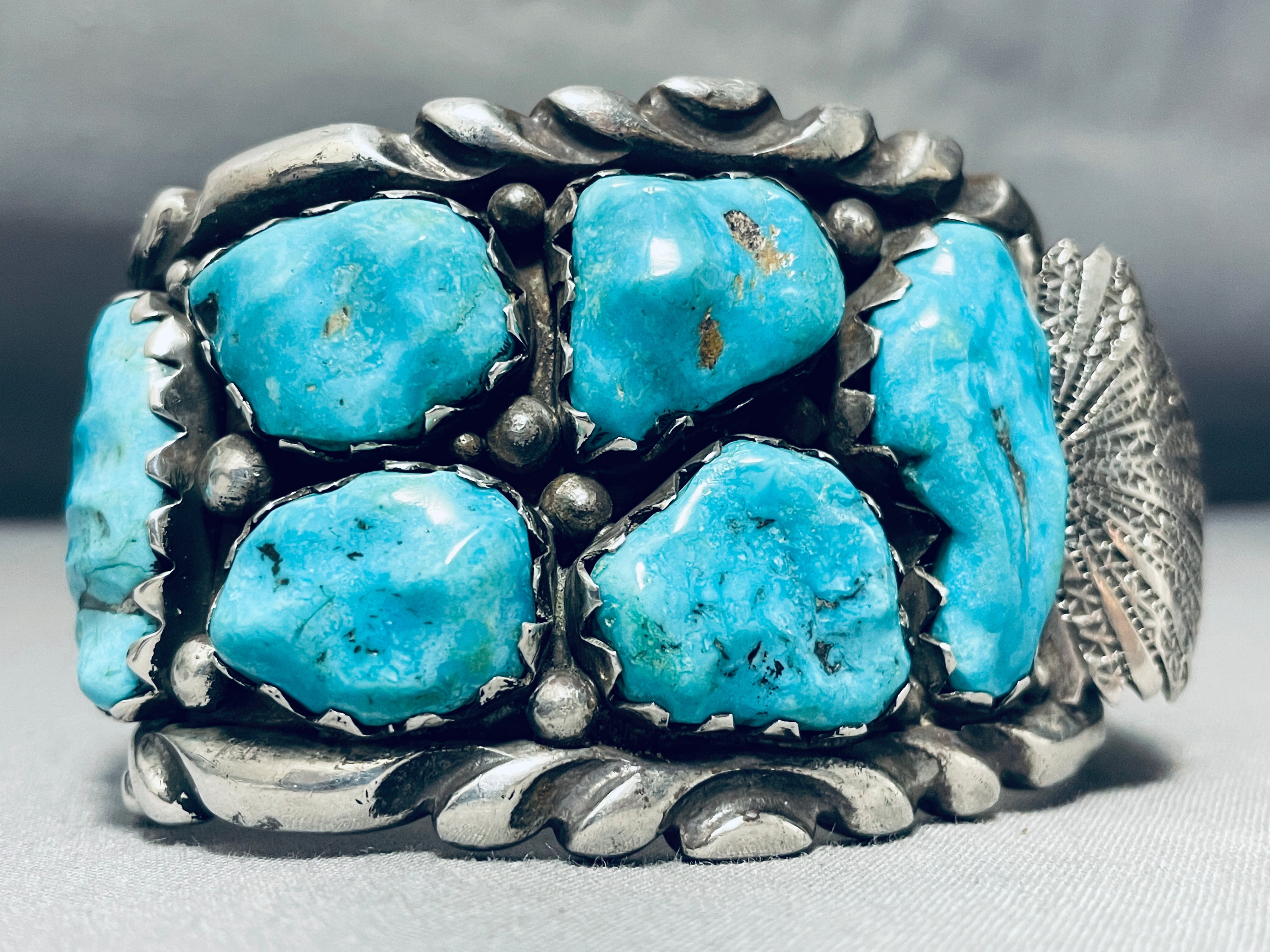 Authentic Vintage Native American Zuni Turquoise Sterling Silver Bracelet for Men - Handcrafted Heavy Silver Cuff - Perfect for Gifts, Western Fashion & Boho Style