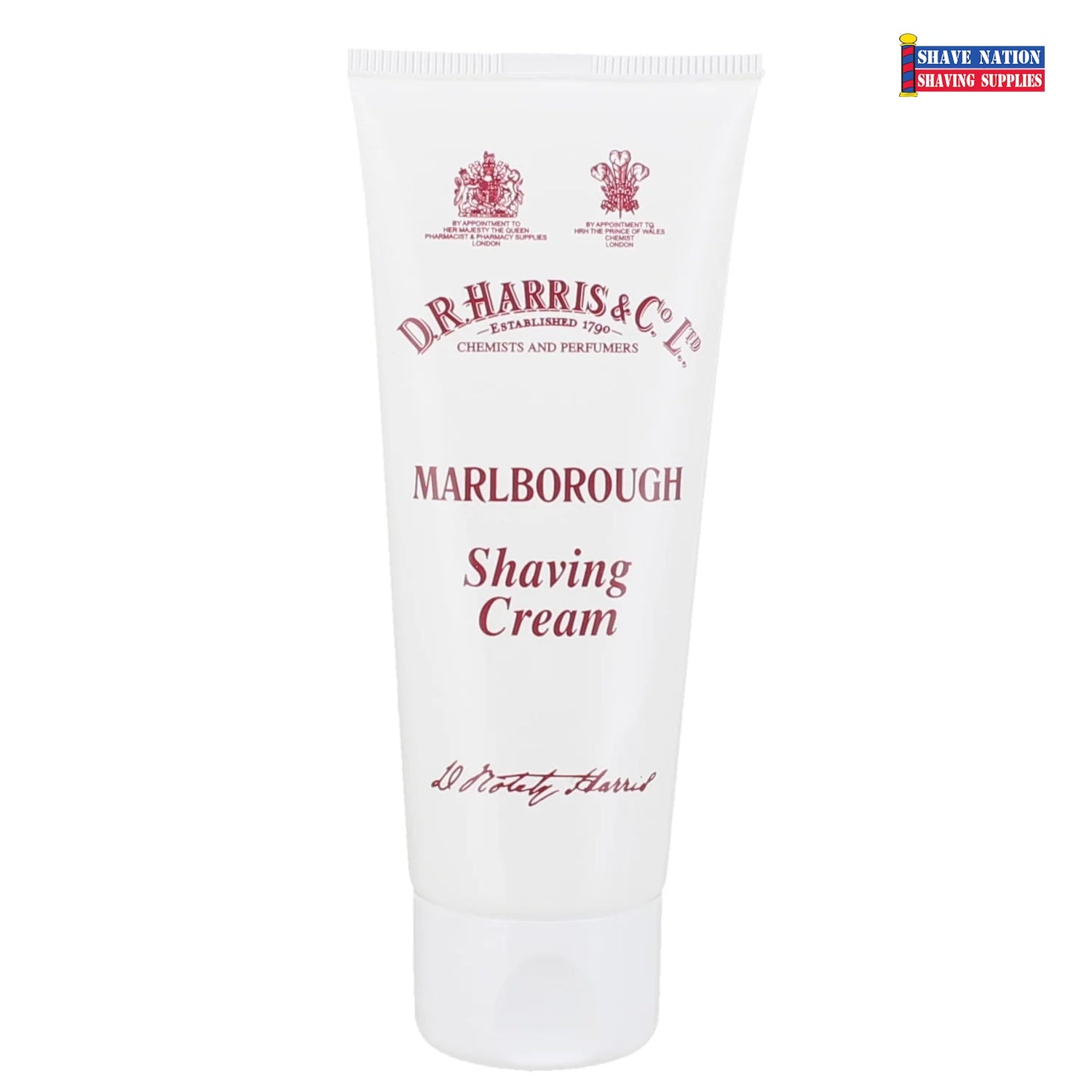 D.R. Harris Luxury Shaving Cream for Men - 75ml Tube - Classic English Grooming for Sensitive Skin - Perfect for Travel & Daily Shaving Routine