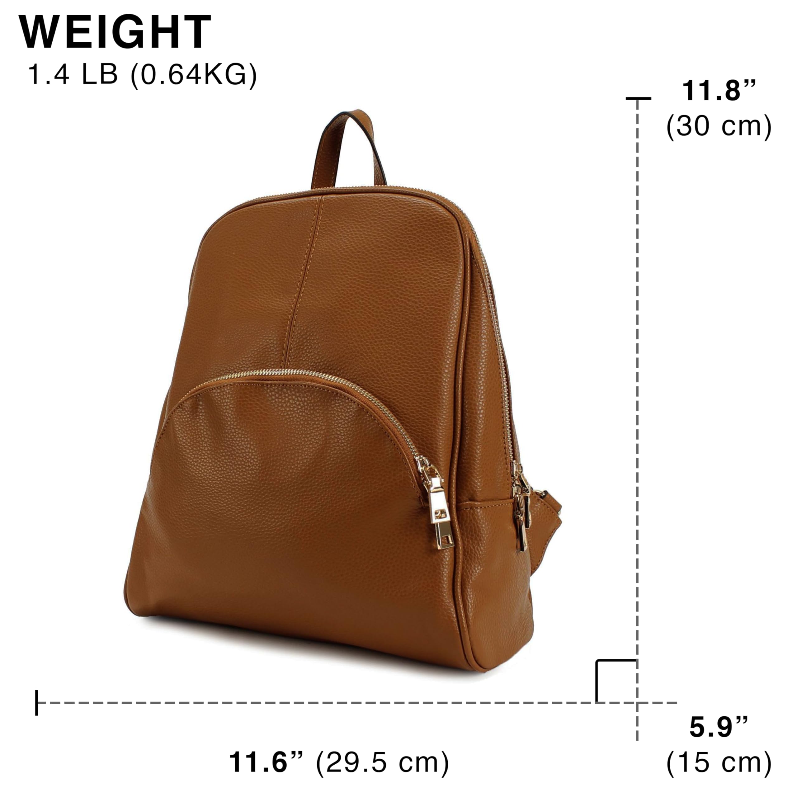 Stylish Scarleton Women's Backpack Purse - Top Handle Mini Backpack for Travel, Work & Daily Use | Fashionable Brown Leather Crossbody Bag (H160804)