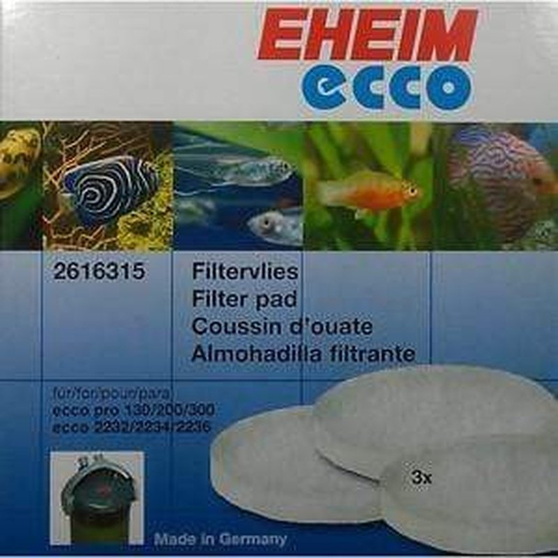 Eheim Ecco Pro Fine White Wool Filter Pad 3 Pack - Premium Aquarium Mechanical Filtration for Fish Tanks & Ponds | Perfect for Crystal Clear Water & Healthy Fish