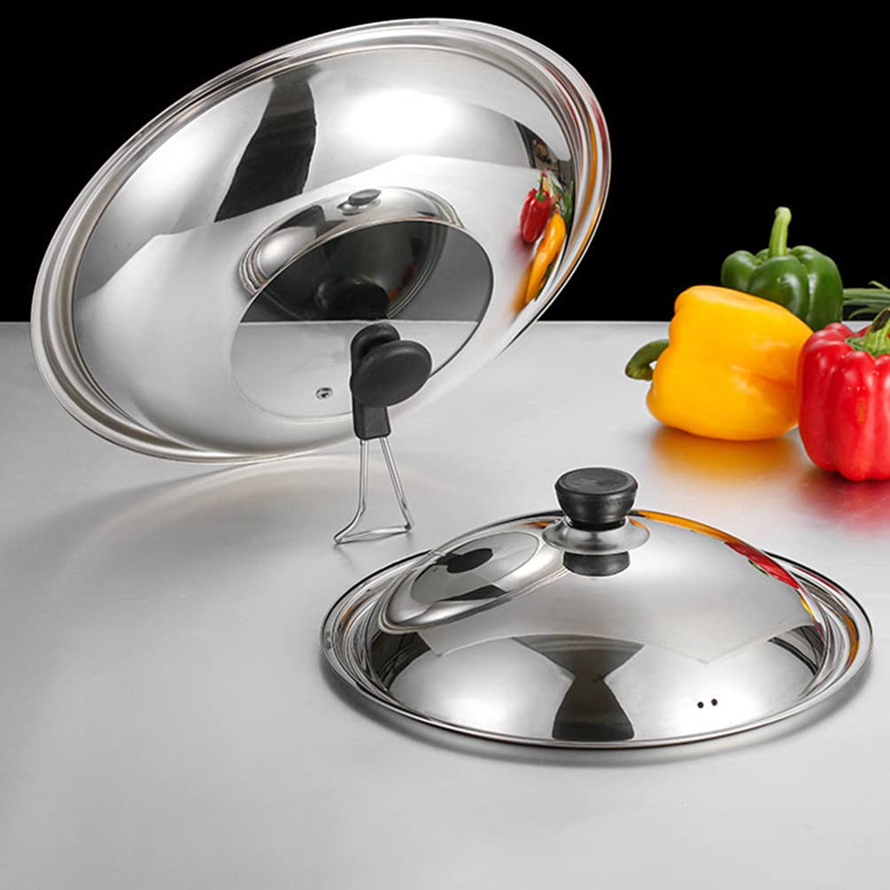 1pc Universal Stainless Steel Pot Lid Cover - Food Fresh-Keeping, Anti-Scald Cooking Tool for Pans | Durable Cookware Accessory for Kitchen, Camping & Outdoor Cooking