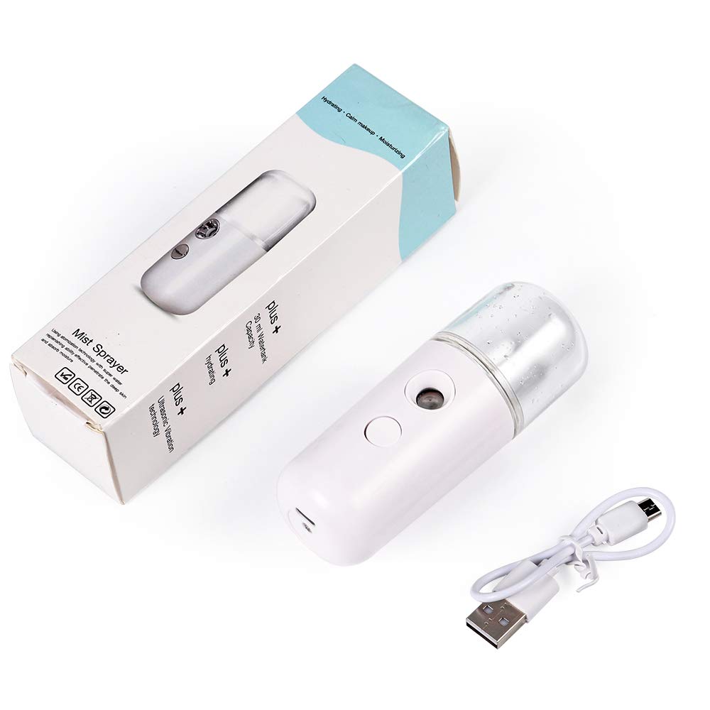 Portable Nano Facial Mister - USB Rechargeable Mini Face Sprayer for Skin Care, Eyelash Extensions & Makeup | Travel-Friendly Atomizing Mist Device (4-Pack) | Perfect for Hydration, Makeup Setting & Spa Treatments