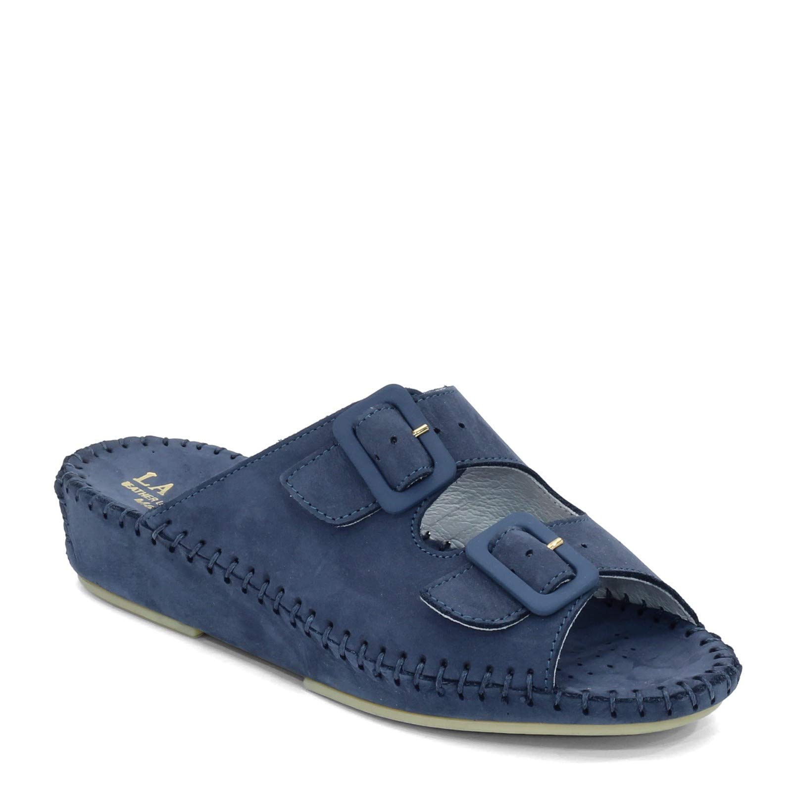 La Plume Women's Jen Sandal - Denim Nubuck Leather Comfortable Casual Shoes Size 40 M (US 9) for Summer Outings, Beach Walks and Everyday Wear