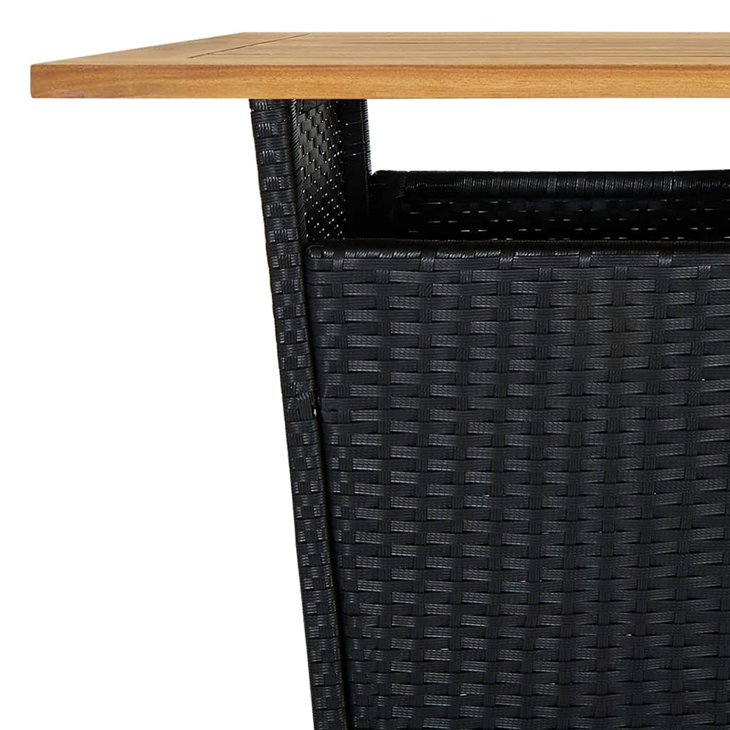 vidaXL 5-Piece Patio Bar Set with Cushions - Black Poly Rattan Outdoor Dining Furniture for Garden, Balcony, Backyard & Terrace | Perfect for Entertaining, Relaxing & Al Fresco Dining