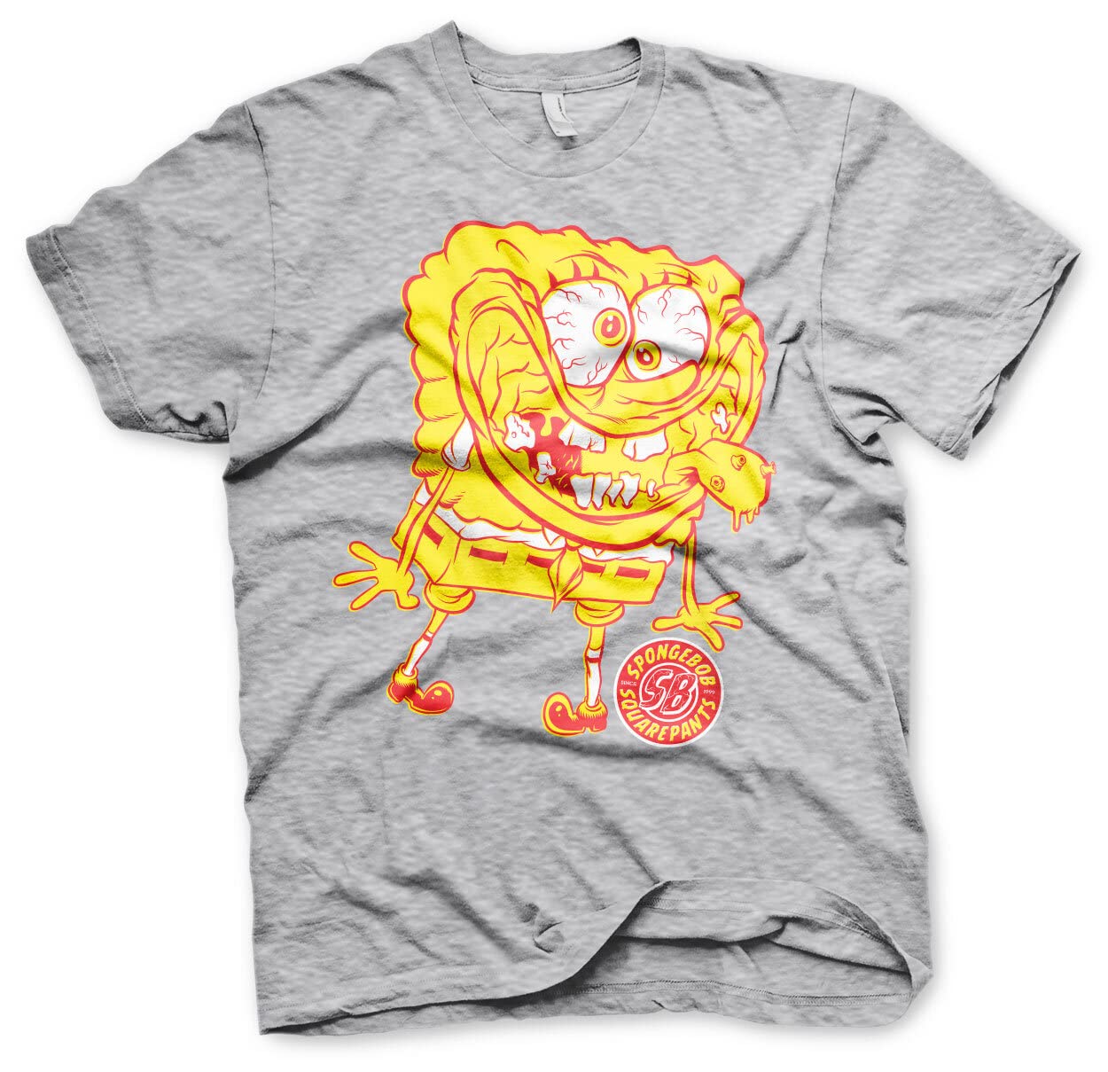 SpongeBob SquarePants Official Licensed Funny Graphic T-Shirt for Men - Heather Grey - Medium Size - Casual Wear & Gift for Cartoon Fans