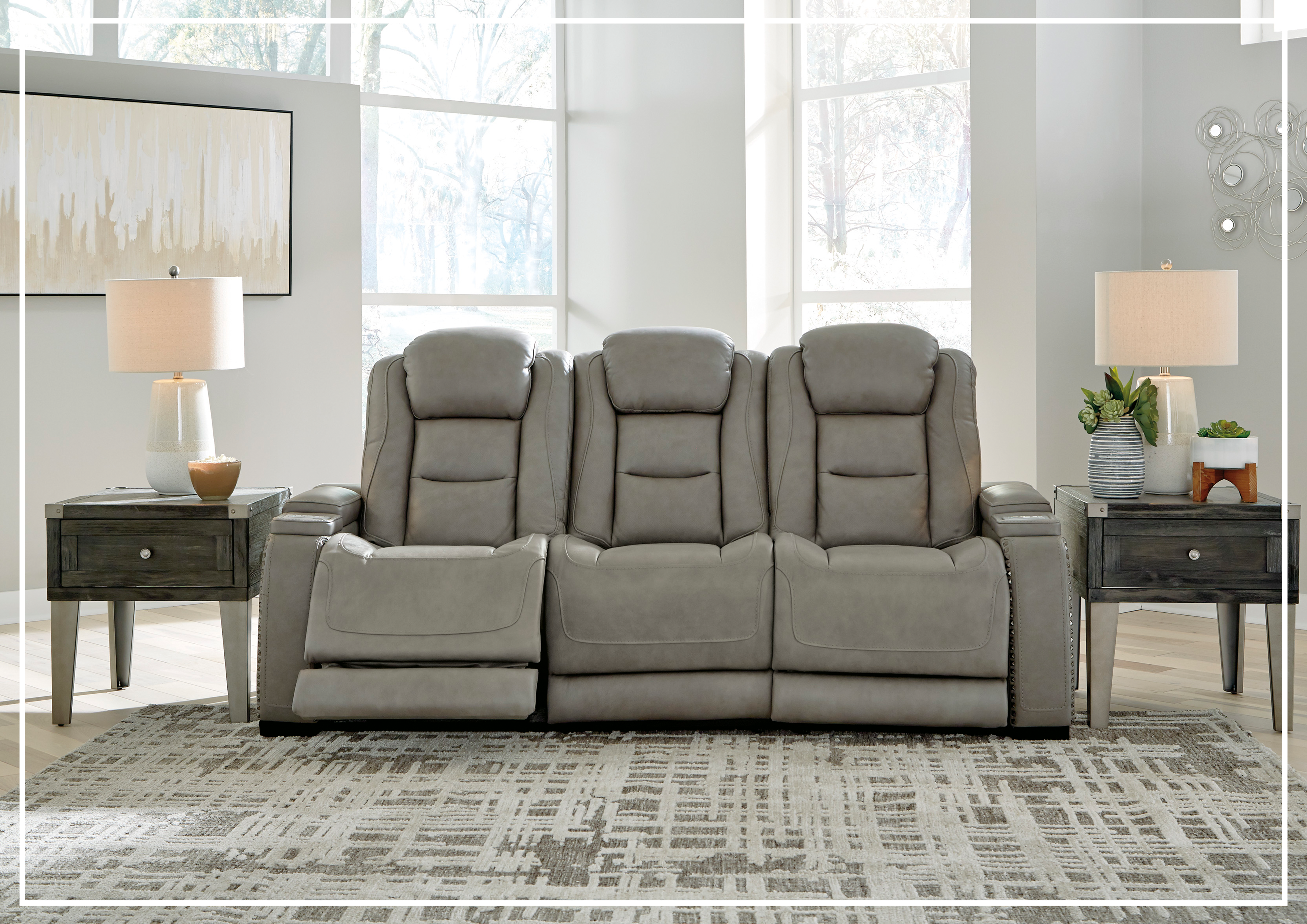 Gio Italia Ava Triple Power Reclining Sofa - Ultra Comfortable 3-Position Electric Recliner with USB Charging | Perfect for Living Room, Home Theater & Family Relaxation