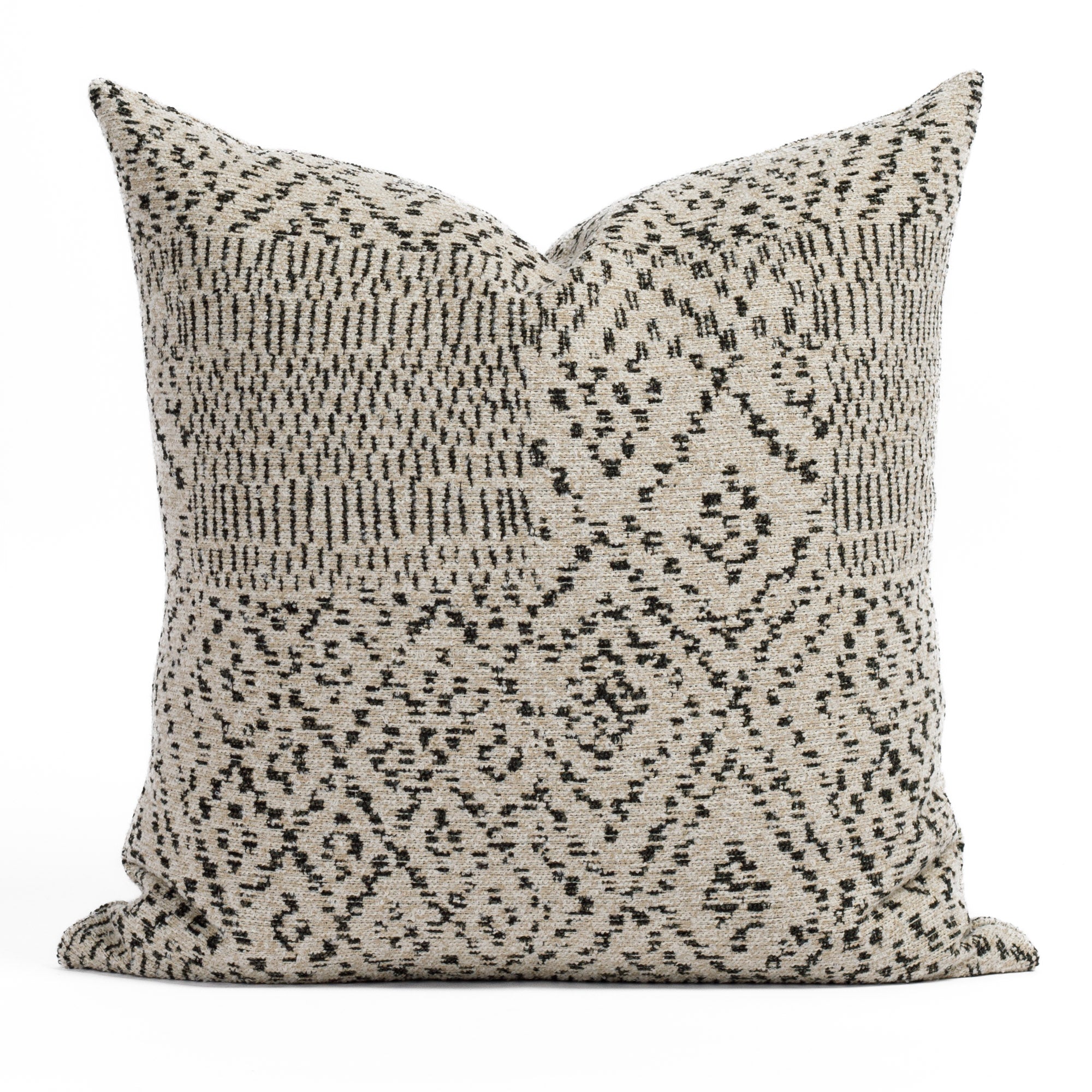 Premium Khari 22x22 Inch Throw Pillow Cover - Black & Natural Cotton Decorative Cushion for Sofa, Bed, Living Room & Home Decor