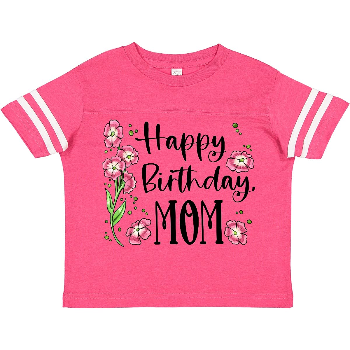 Inktastic Happy Birthday Mom Pink Floral Toddler T-Shirt - Cute Toddler Outfit for Birthday Parties & Mother's Day Gifts