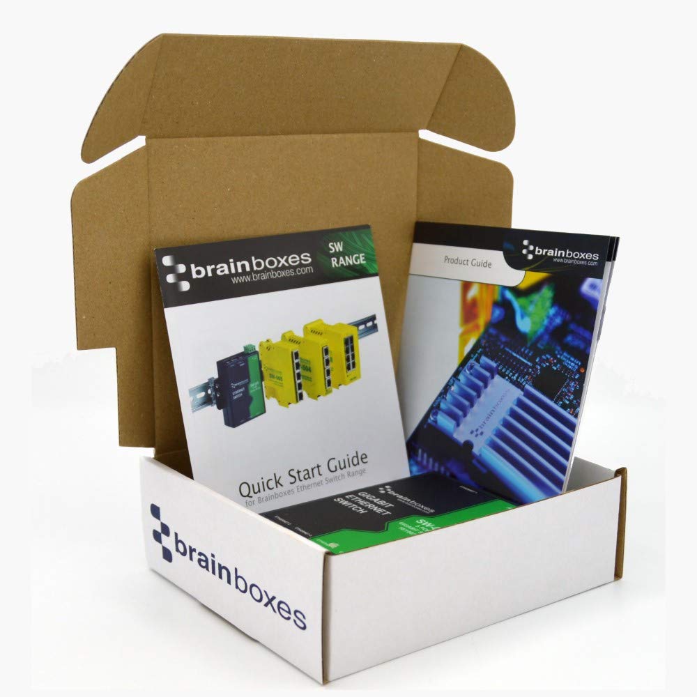 Brainboxes 5-Port Gigabit Ethernet Switch (SW-015) - High-Speed Network Hub for Home & Office Use | Reliable Temperature Monitoring