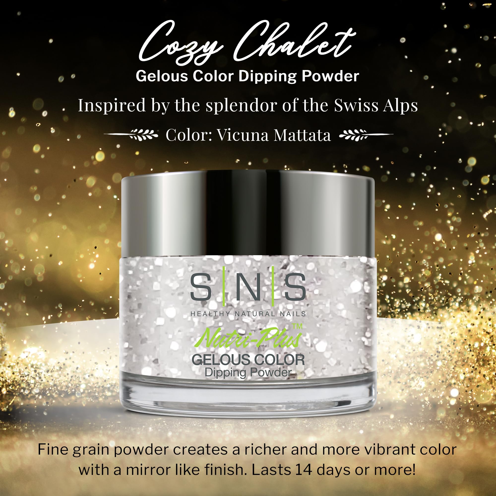 SNS Nail Dip Powder Kit - Vicuna Mattata Metallic Glitter Dipping Powder for Long-Lasting Manicures (14+ Days Wear) | Low Odor, No UV Lamp Needed | 1.5oz Professional Nail Supplies | Perfect for Home Nail Salons & DIY Gel Nail Art