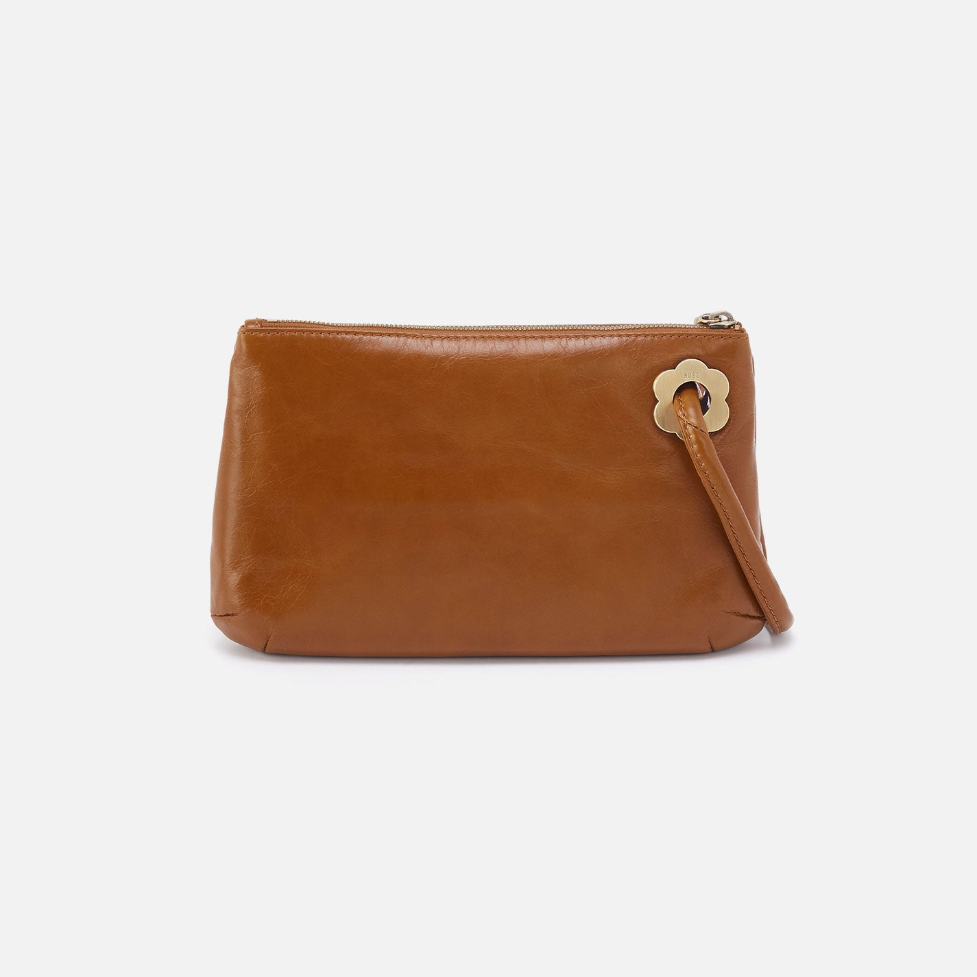 Premium Polished Leather Daisy Daze Large Wristlet in Elegant Truffle Color - Perfect for Women's Everyday Essentials, Parties & Travel Accessories