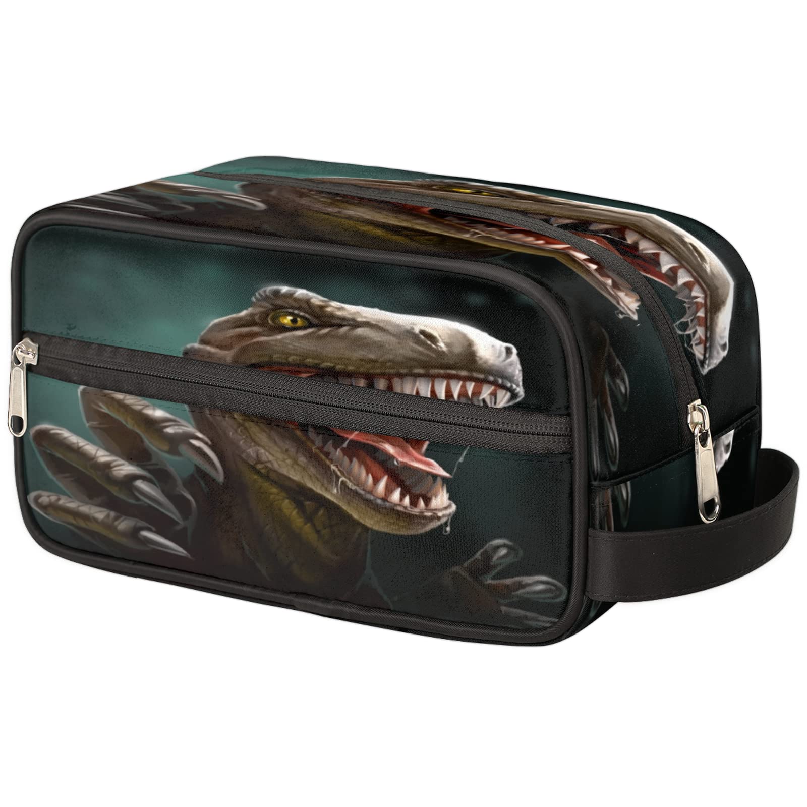 Pardick Horror Dinosaur Travel Toiletry Bag - Waterproof Cosmetic Organizer for Women & Men - Large Capacity Makeup & Shaving Dopp Kit - Perfect for Camping, Gym, Travel & Daily Use