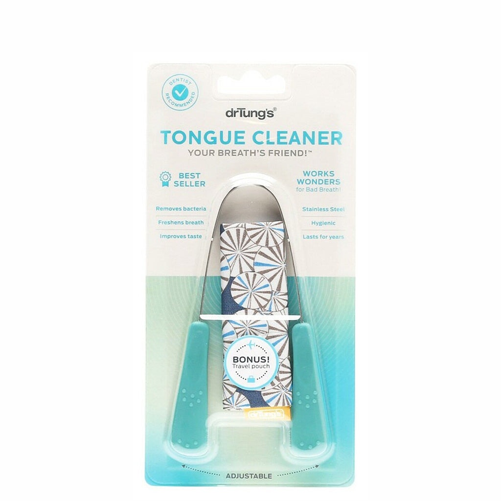 Dr. Tung's Stainless Steel Tongue Cleaner - Fresh Breath & Oral Hygiene Tool for Daily Use at Home or Travel