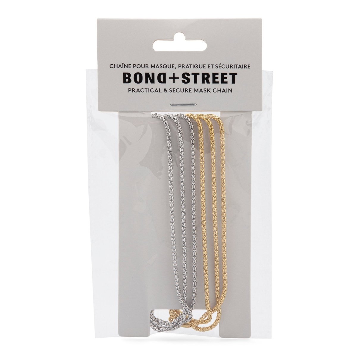 Bondstreet Mask Chains 2 Pack - Gold & Silver Adjustable Lanyards for Face Masks | Comfortable & Stylish for Daily Use, Travel, and Work