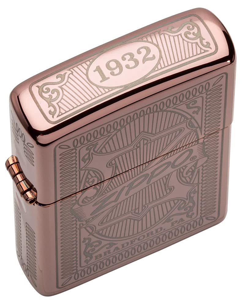 Zippo Reimagine Rose Gold Pocket Lighter - Windproof Refillable Metal Lighter for Outdoor Camping, Hiking & Everyday Carry (EDC)