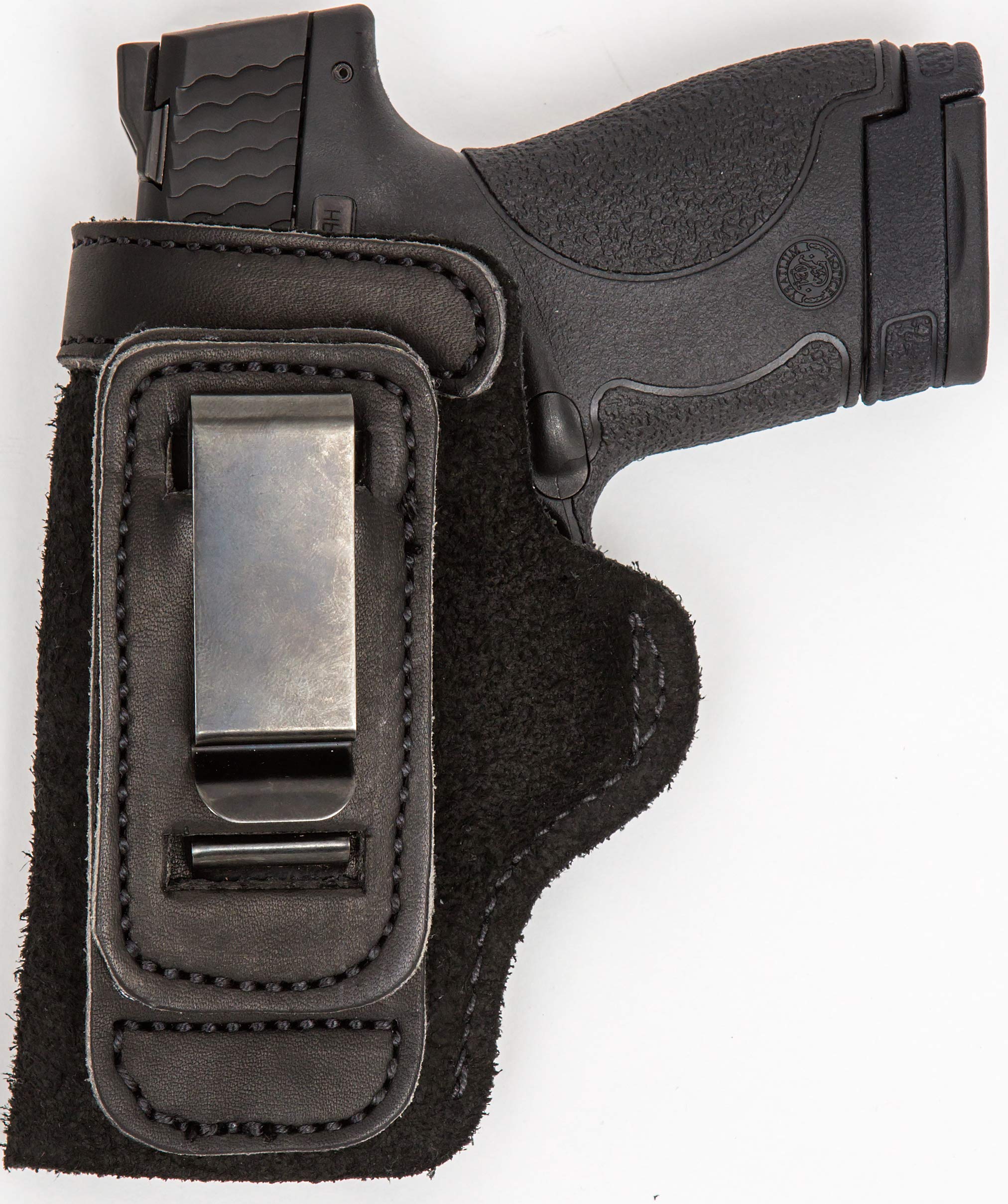 Premium Left-Handed Leather Gun Holster for Walther Creed - Black Concealed Carry IWB Holster | Comfortable Shirt Tuck Design for Everyday Wear & Professional Use