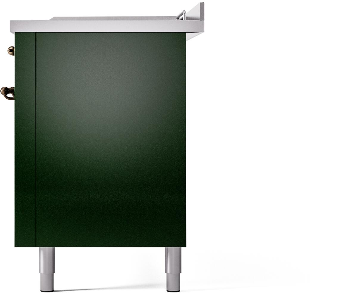 ILVE Nostalgie II 60-Inch Dual Fuel Natural Gas Range - Emerald Green with Bronze Trim (UP60FSNMPEGB) | Professional Kitchen Appliance for Home Chefs & Culinary Enthusiasts